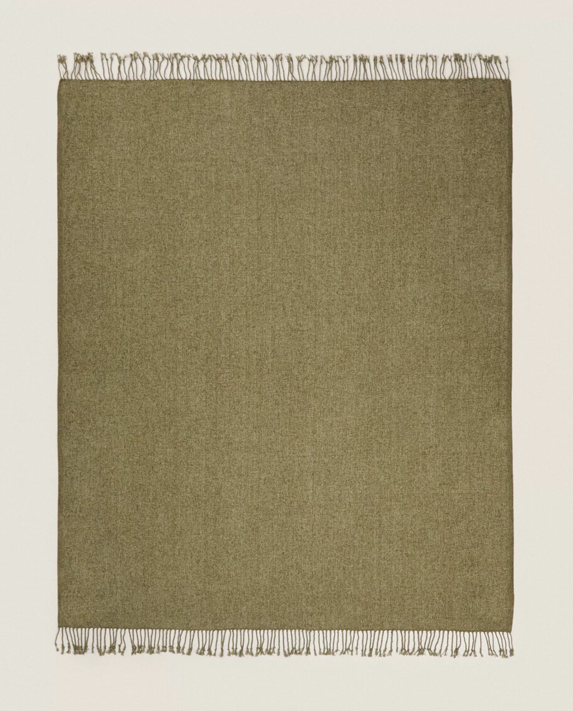 ZARA Home Chenille Blanket Moss Green Shop