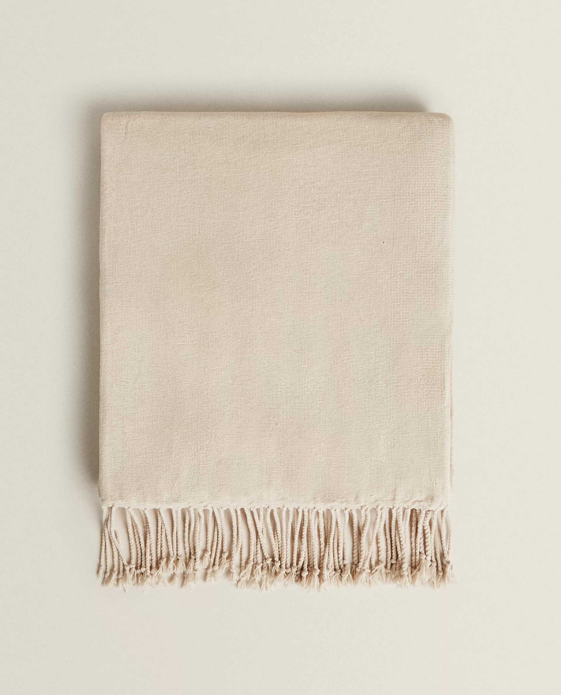ZARA Home Chenille Blanket Natural Colour Sale