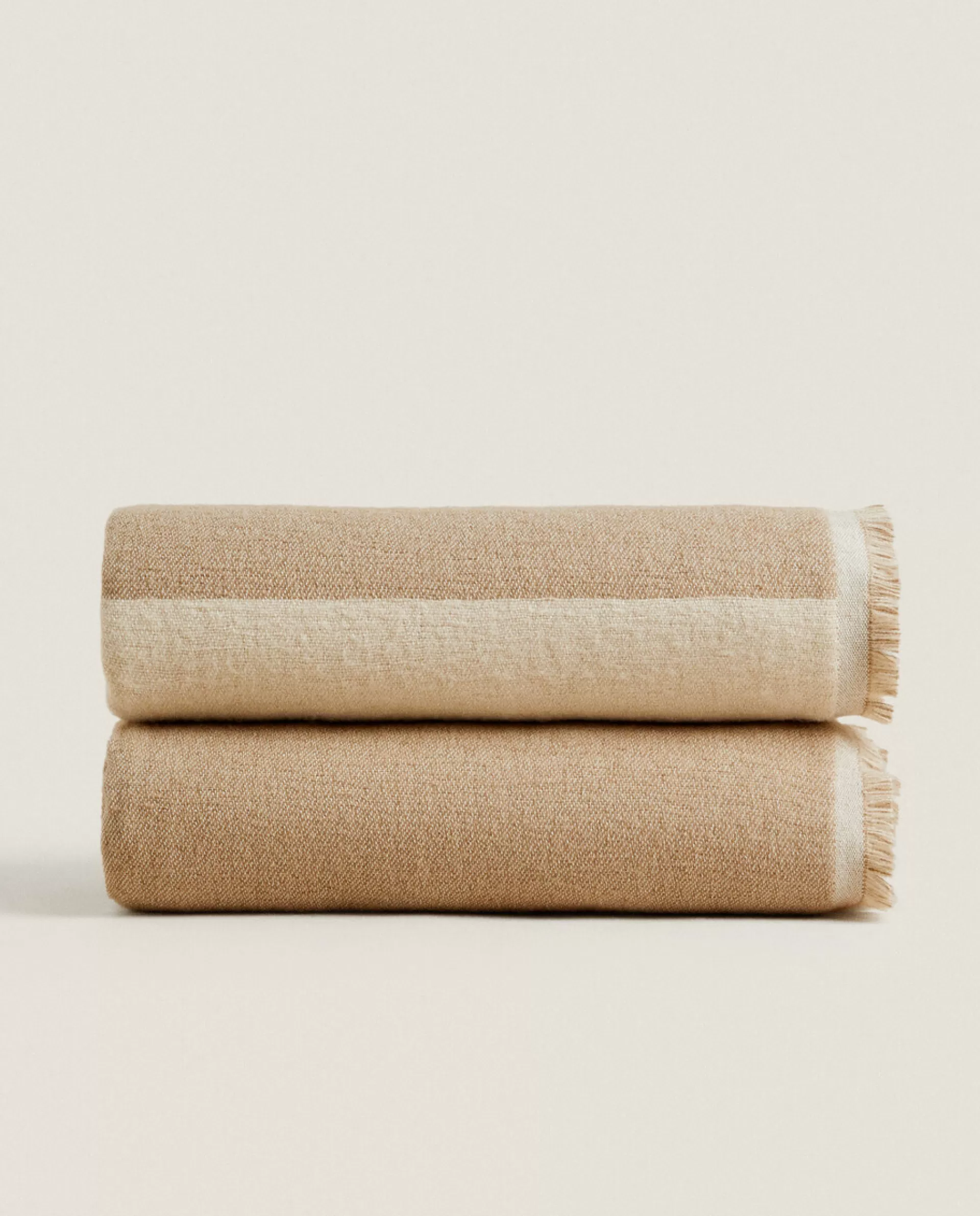 ZARA Home Chiffon Blanket Ecru/Beige Clearance