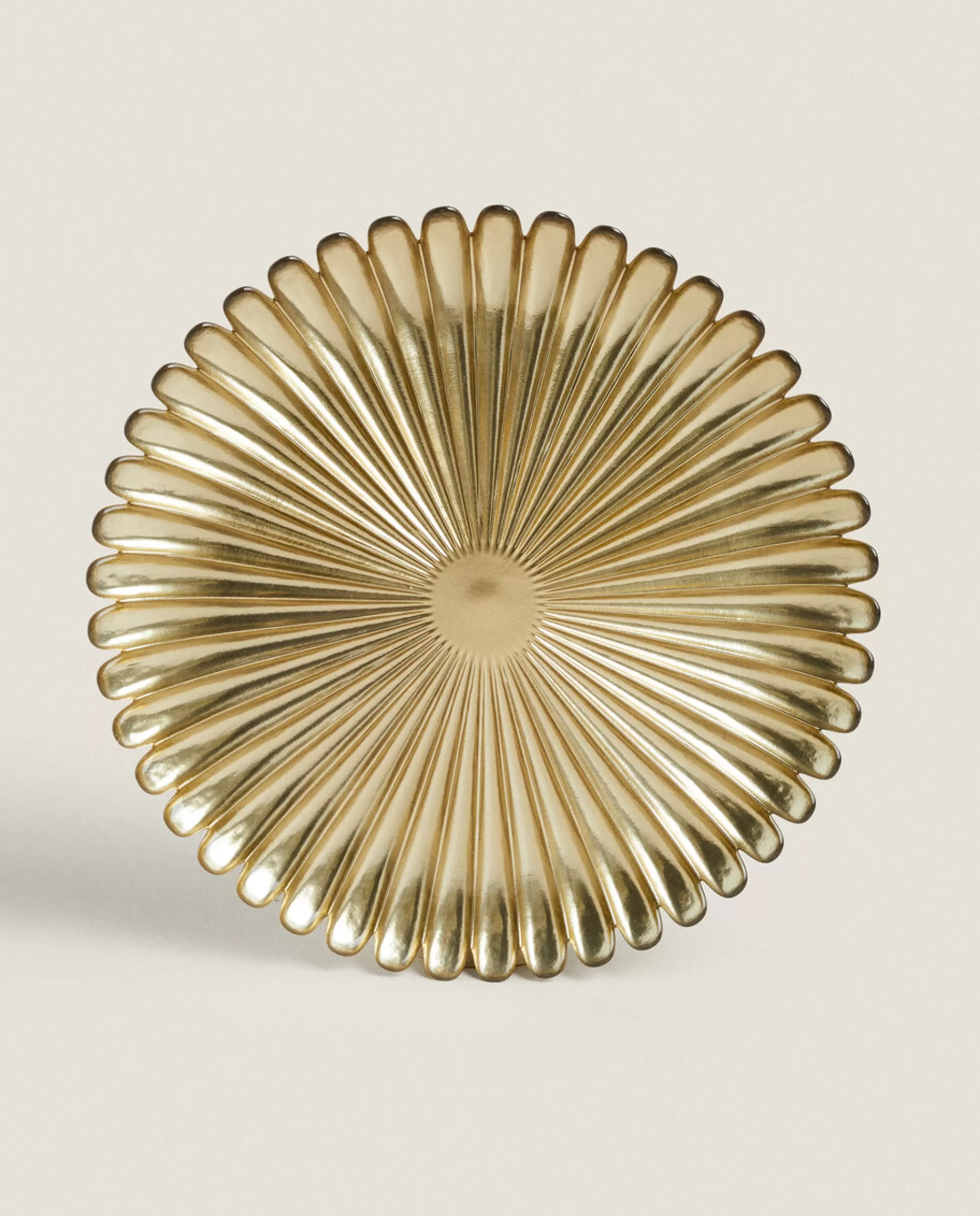 ZARA Home Christmas Glass Service Plate With Raised Design Champagne Cheap