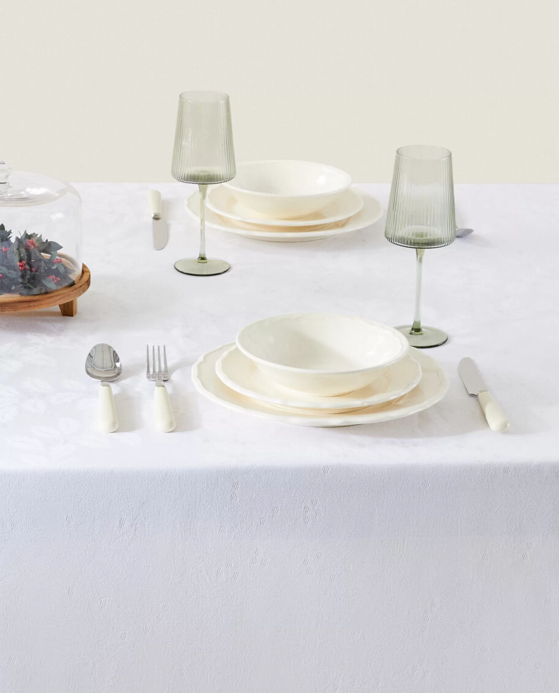 ZARA Home Christmas Glittery Floral Jacquard Tablecloth Golden Cheap