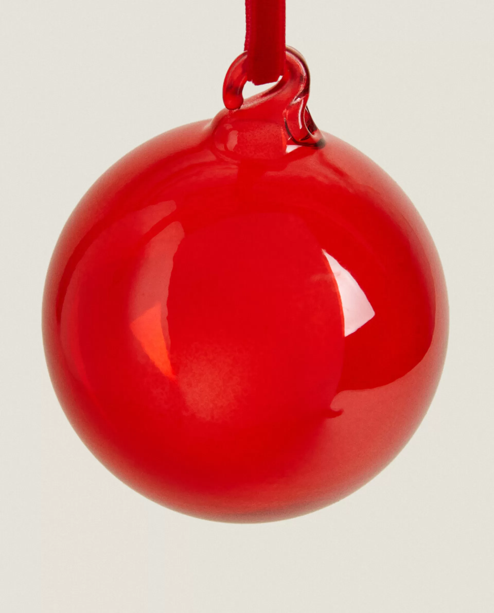 ZARA Home Christmas Plain Glass Bauble Decoration Red Online