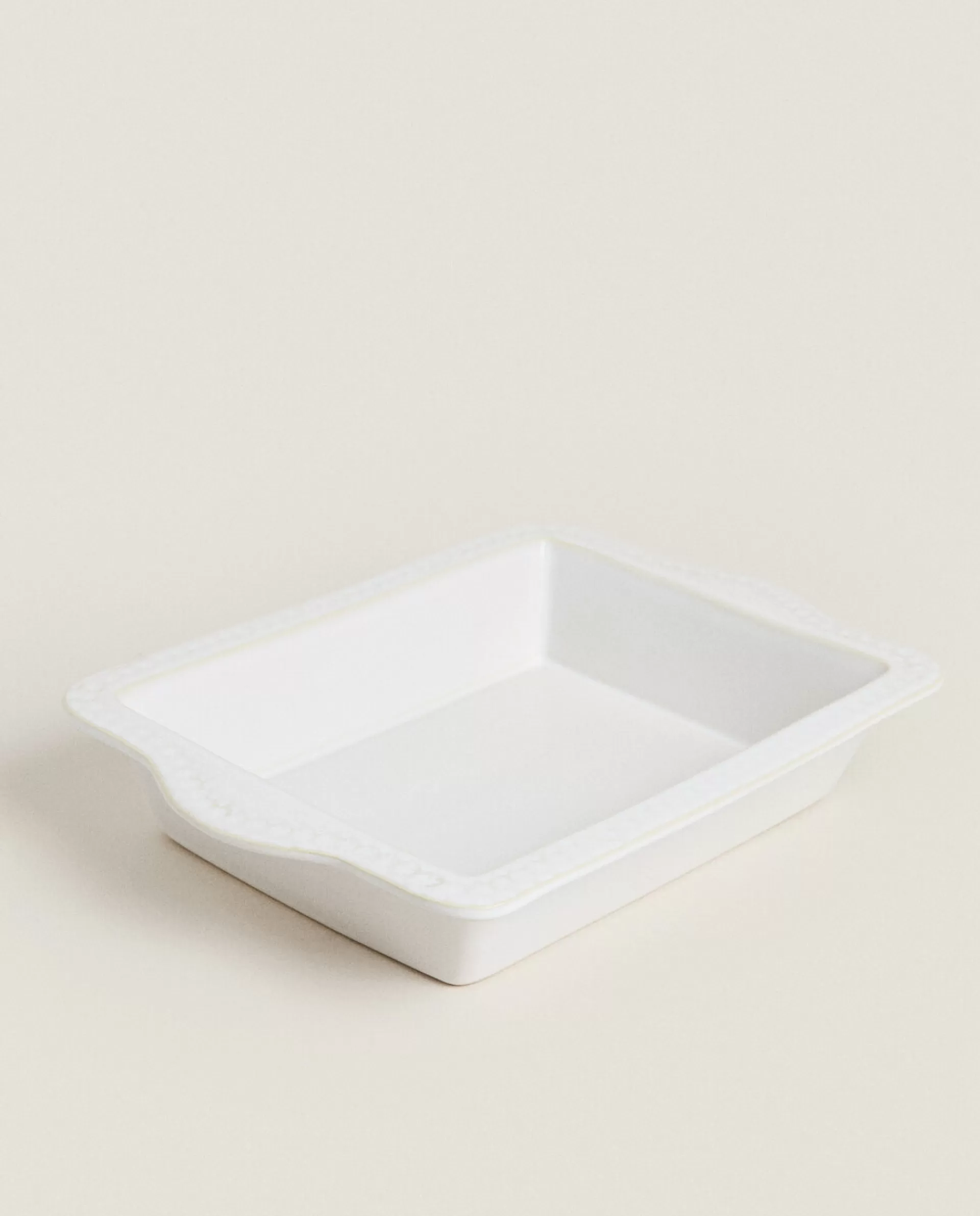 ZARA Home Christmas Snowflake Stoneware Serving Dish White Store