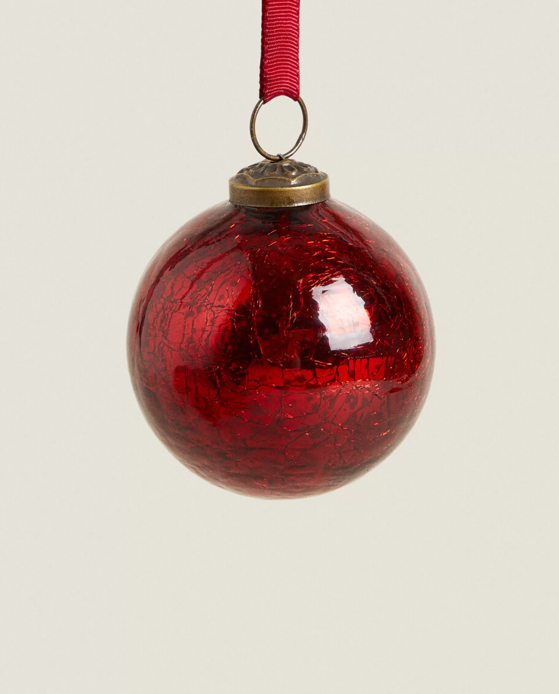 ZARA Home Christmas Spiral Glass Bauble Decoration Red Flash Sale