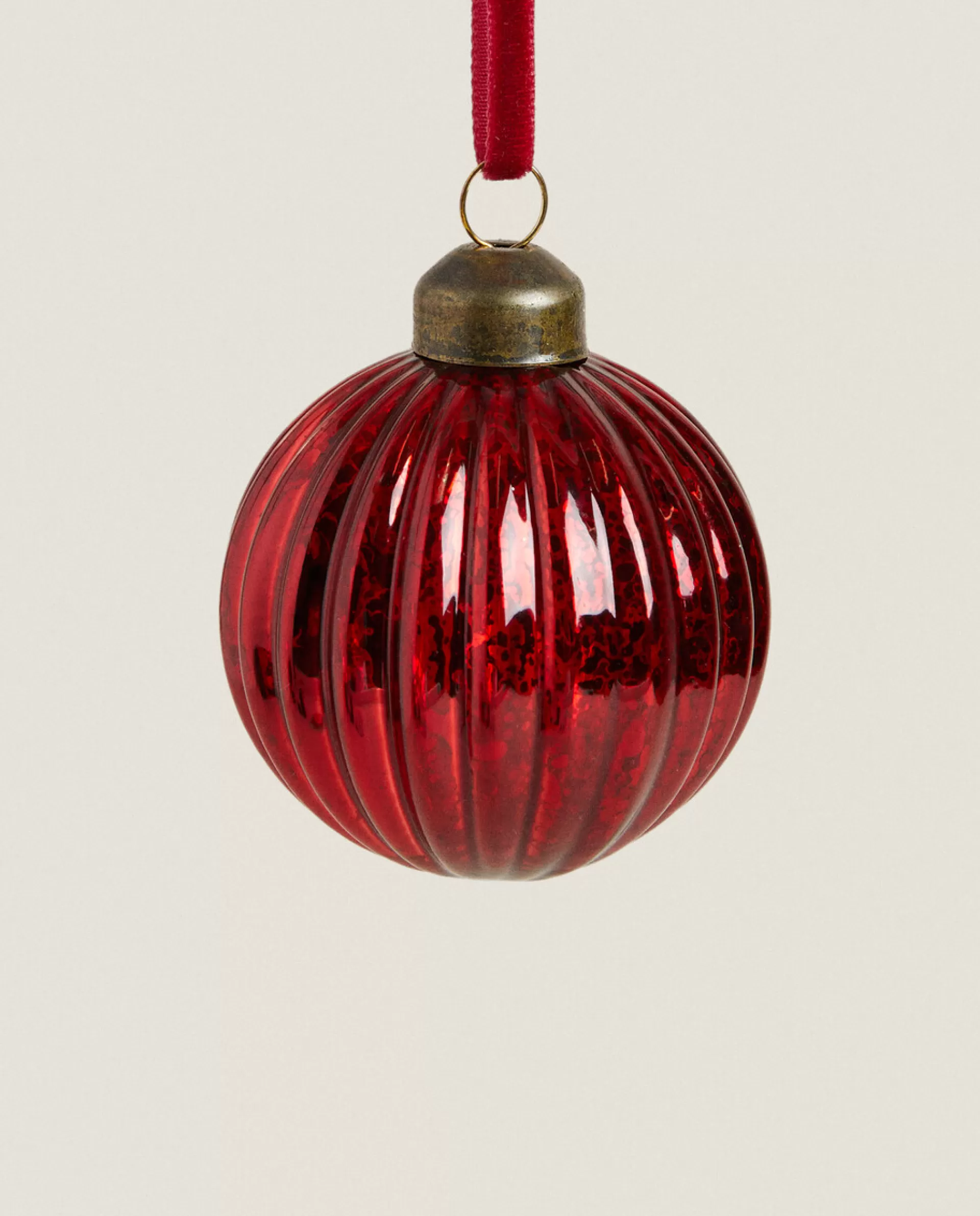ZARA Home Christmas Spiral Glass Bauble Decoration Red Flash Sale