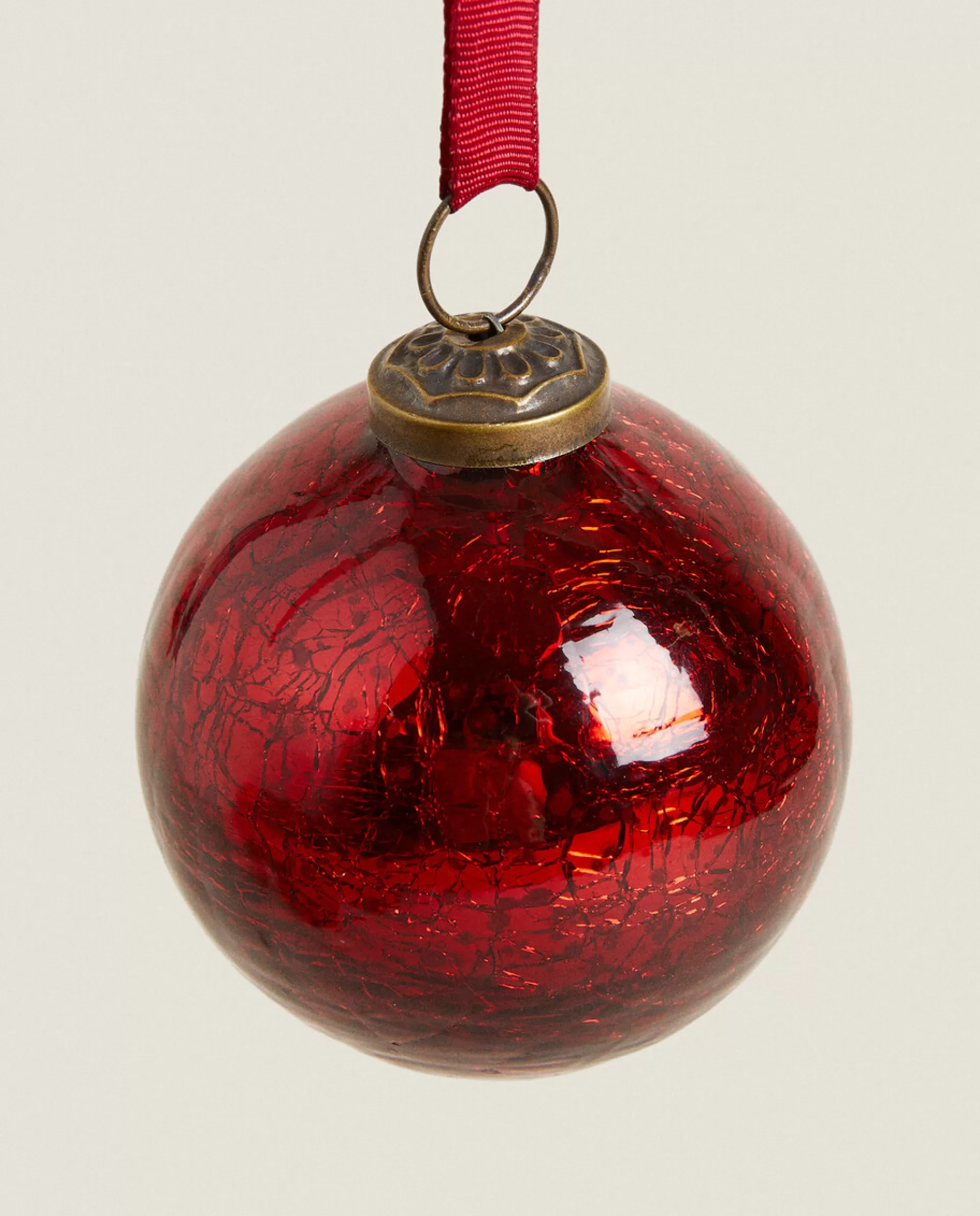 ZARA Home Christmas Spiral Glass Bauble Decoration Red Flash Sale