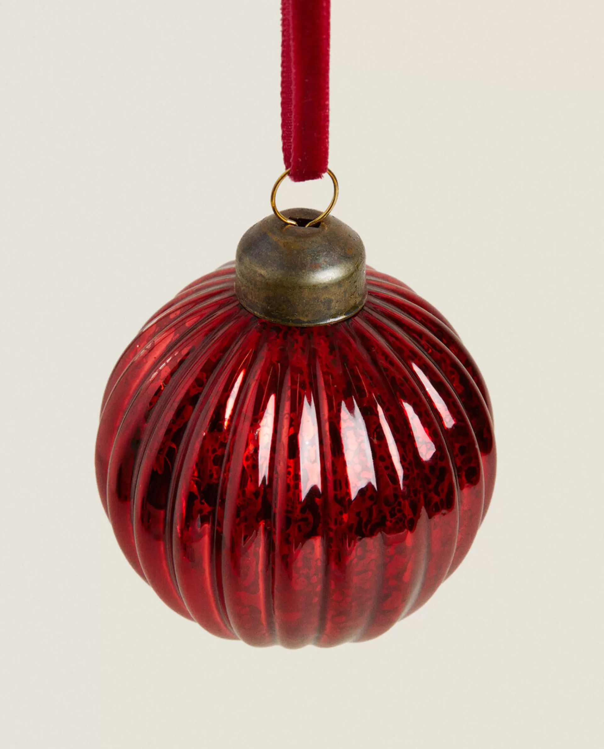 ZARA Home Christmas Spiral Glass Bauble Decoration Red Flash Sale