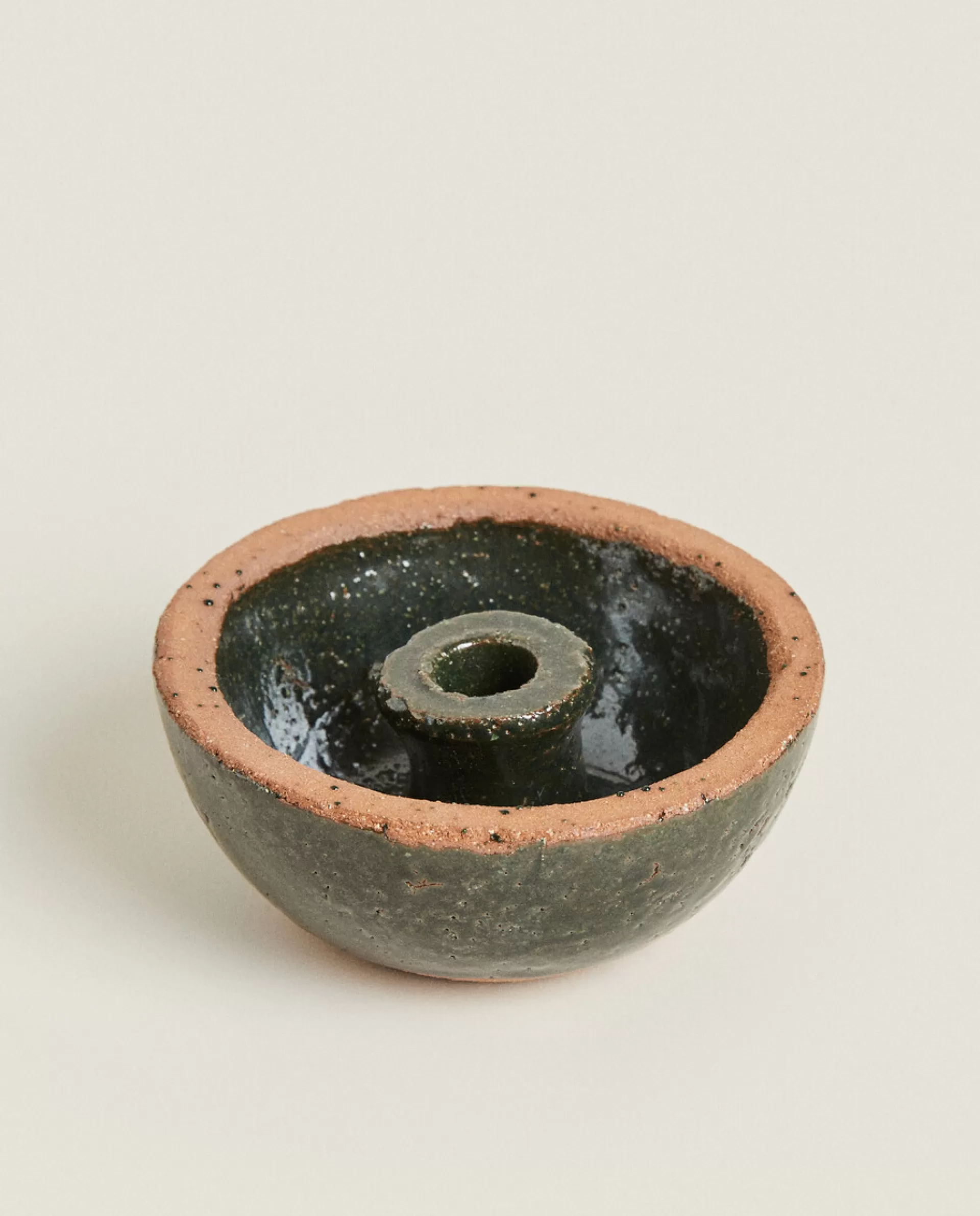 ZARA Home Clay Candlestick Green Sale