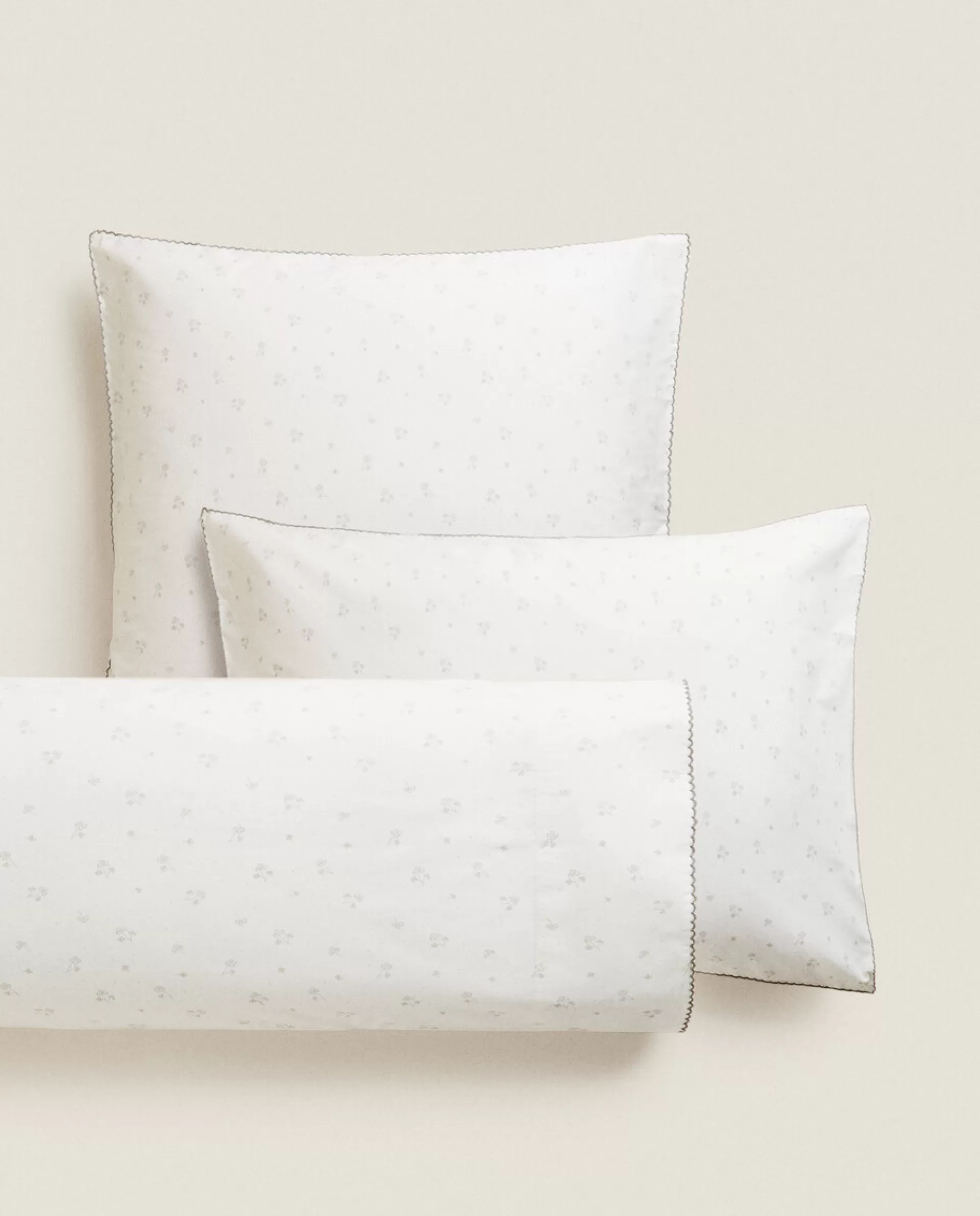 ZARA Home Clover Cotton Pillowcase Oyster White Best Sale