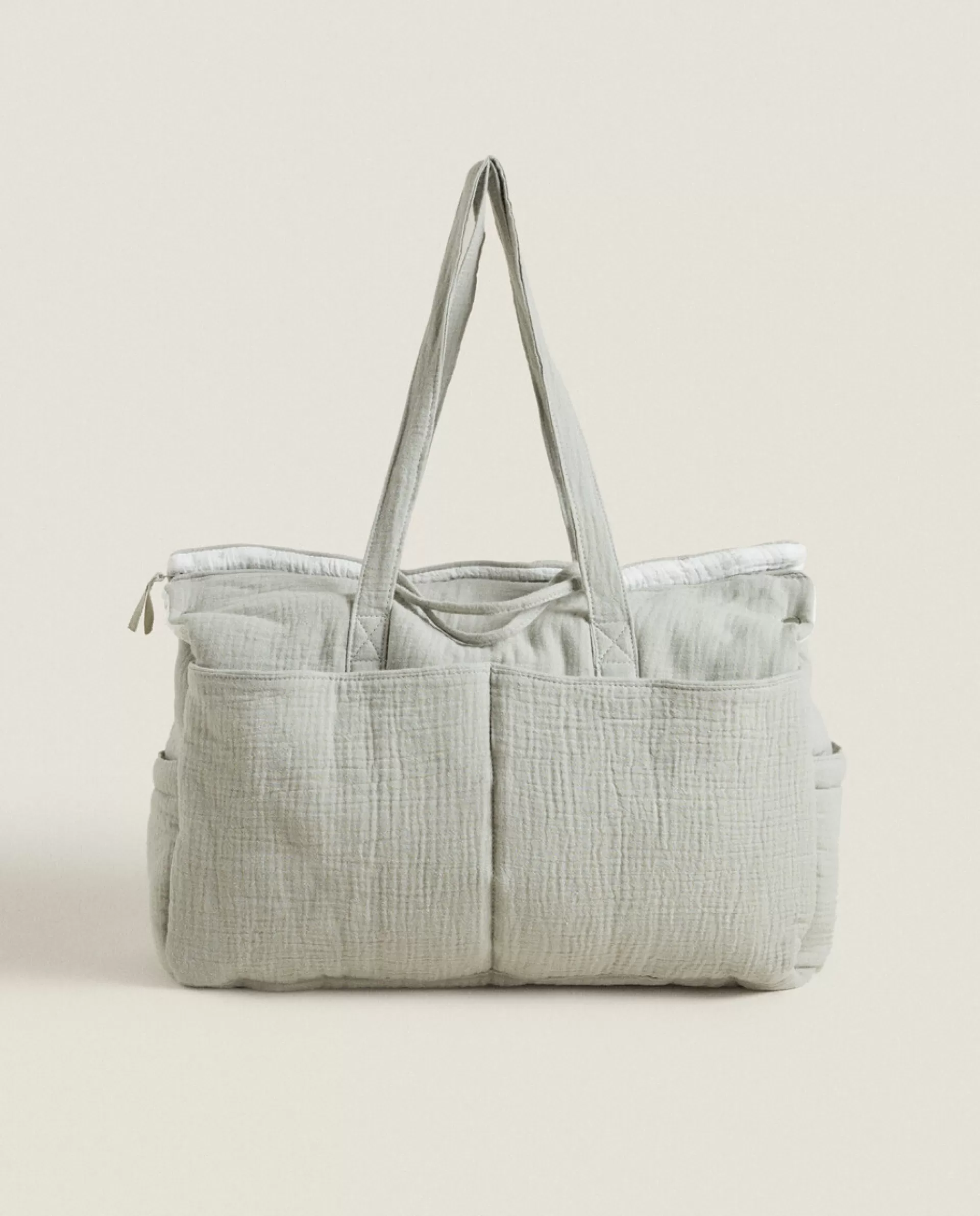 ZARA Home Clover Print Diaper Bag Grey Best Sale