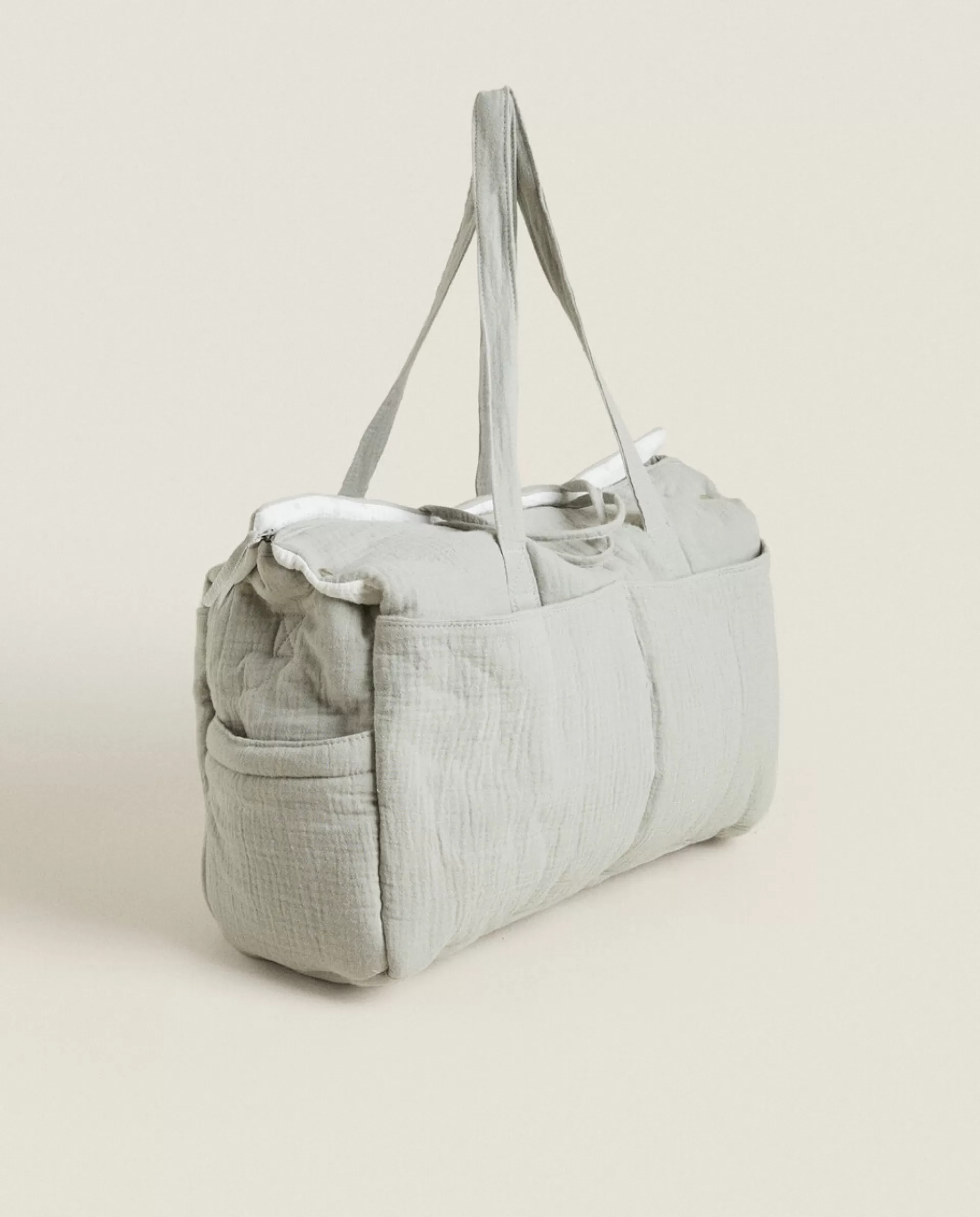 ZARA Home Clover Print Diaper Bag Grey Best Sale