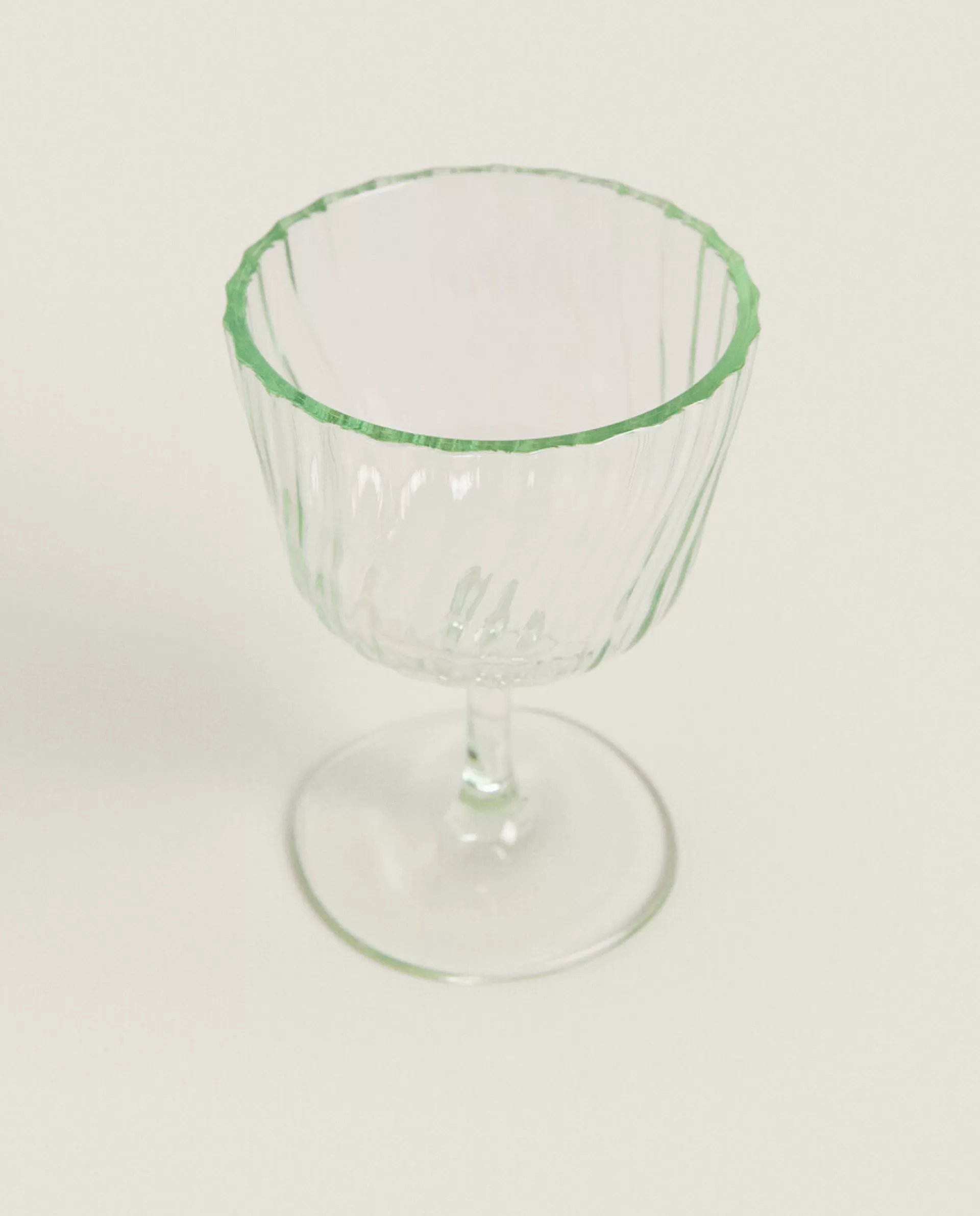 ZARA Home Colored Glass With Lines Green Store