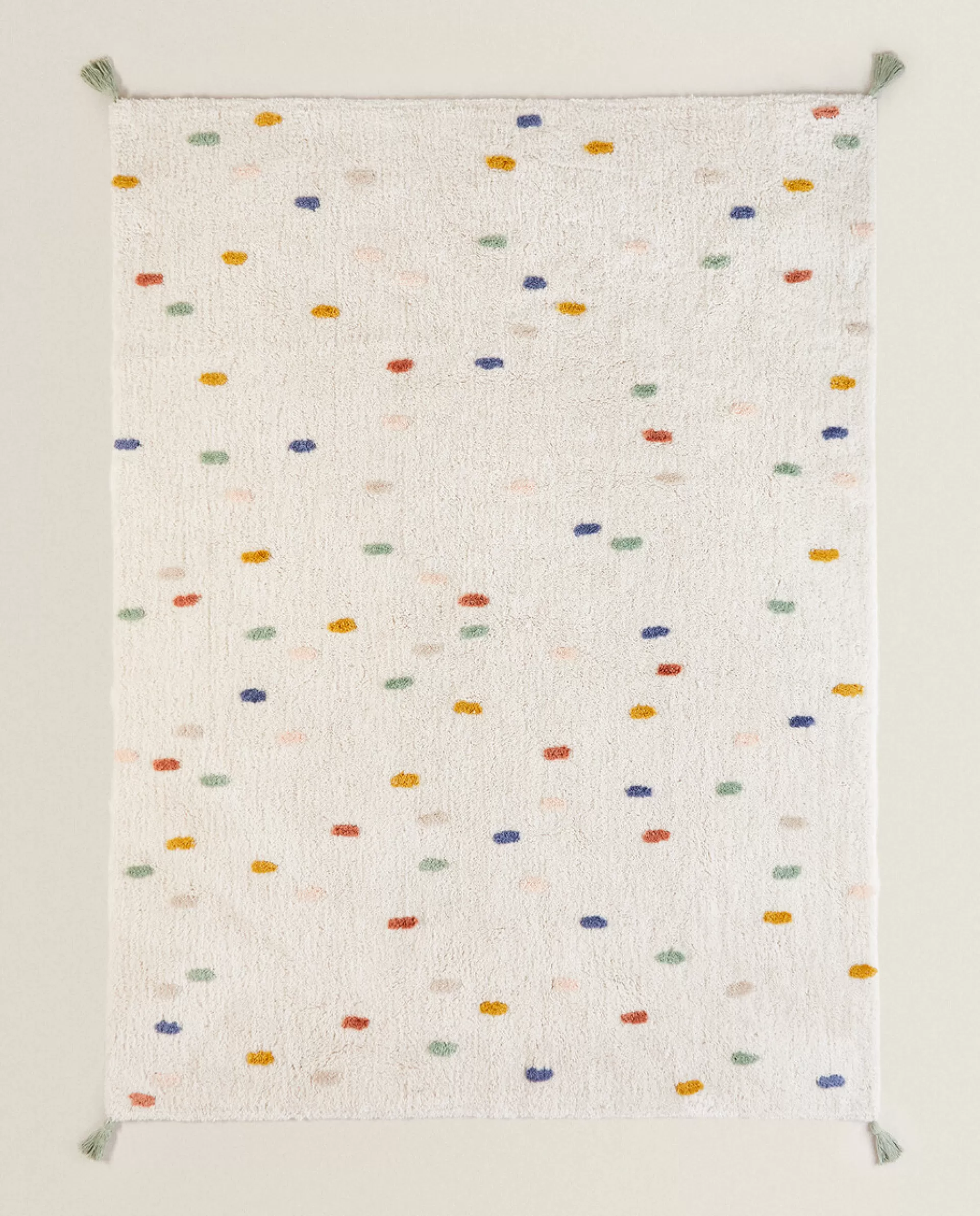 ZARA Home Colored Polka Dot Rug Oyster White Best Sale