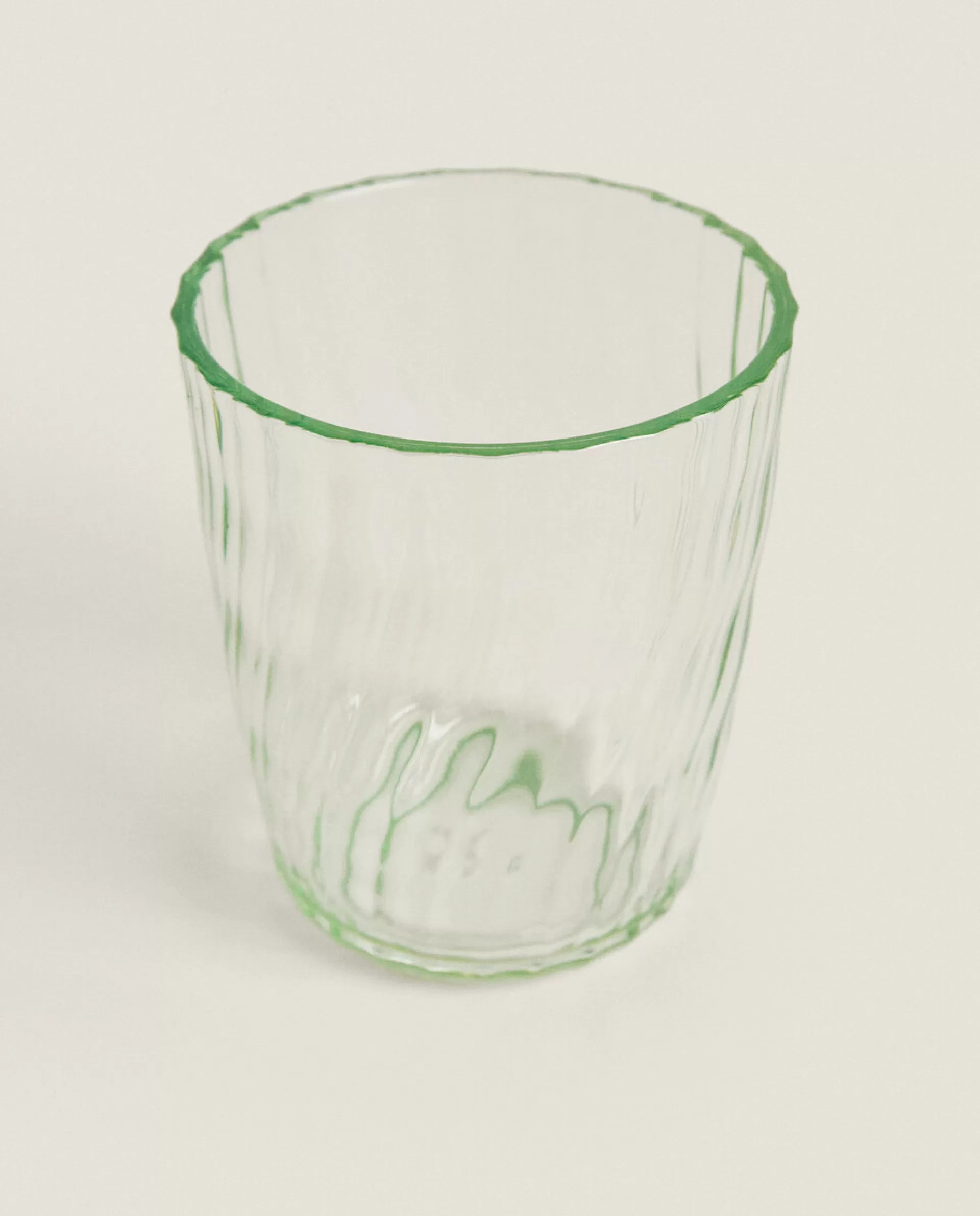 ZARA Home Colored Tumbler With Lines Green New