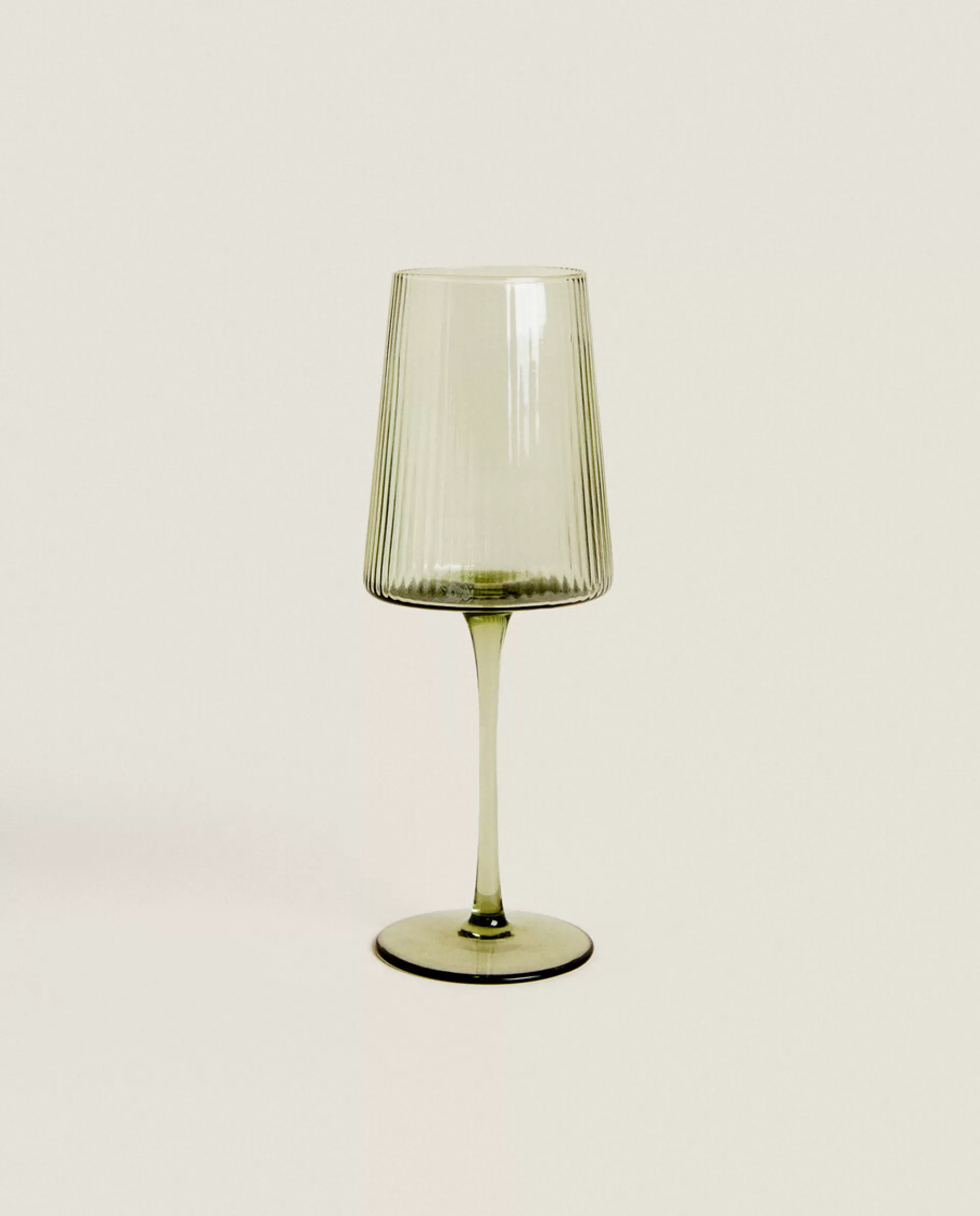 ZARA Home Conical Wine Glass With Lines Green Store