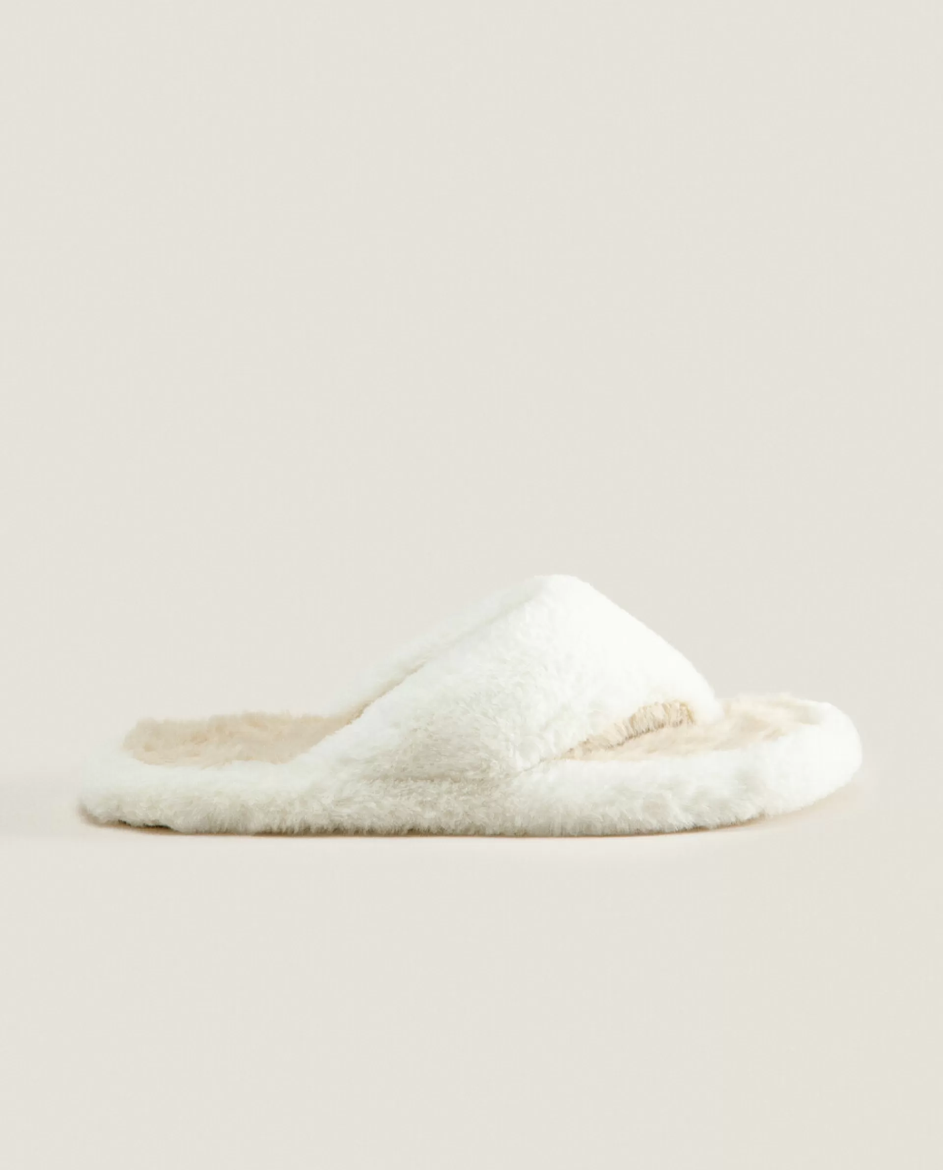 ZARA Home Contrast Faux Fur Open Slippers 1-202 Store