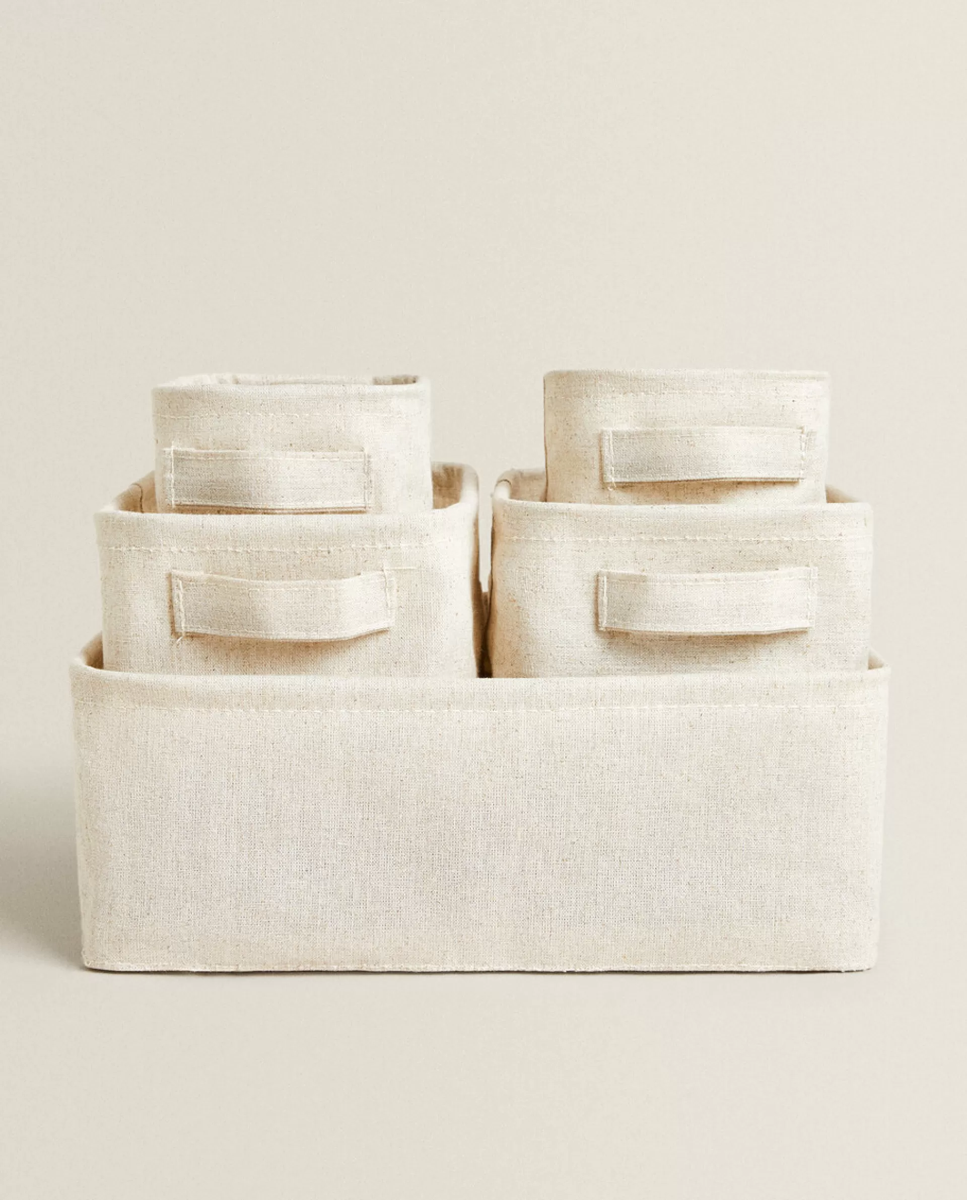 ZARA Home Cotton And Linen Organizer Box Natural Colour Shop