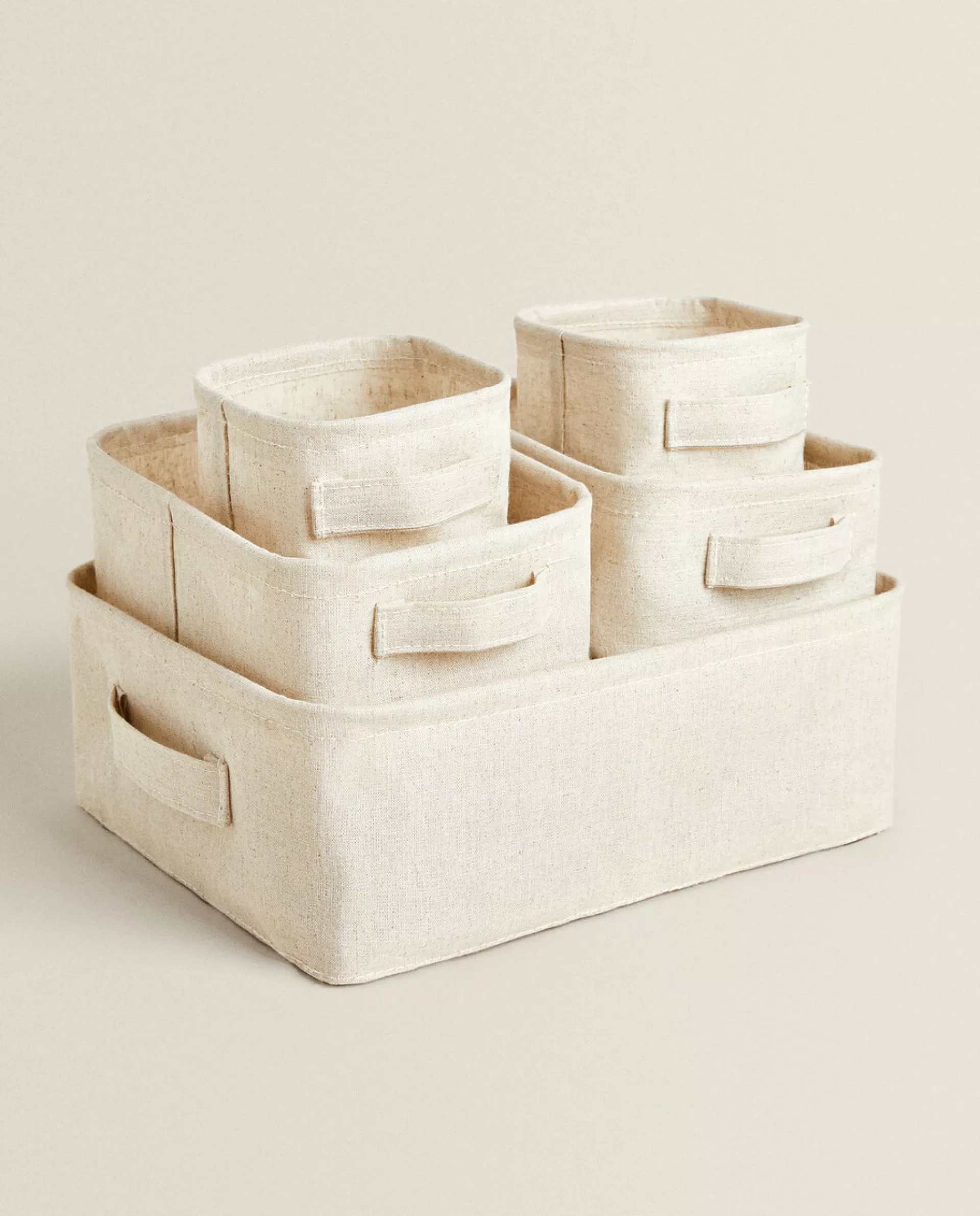 ZARA Home Cotton And Linen Organizer Box Natural Colour Shop