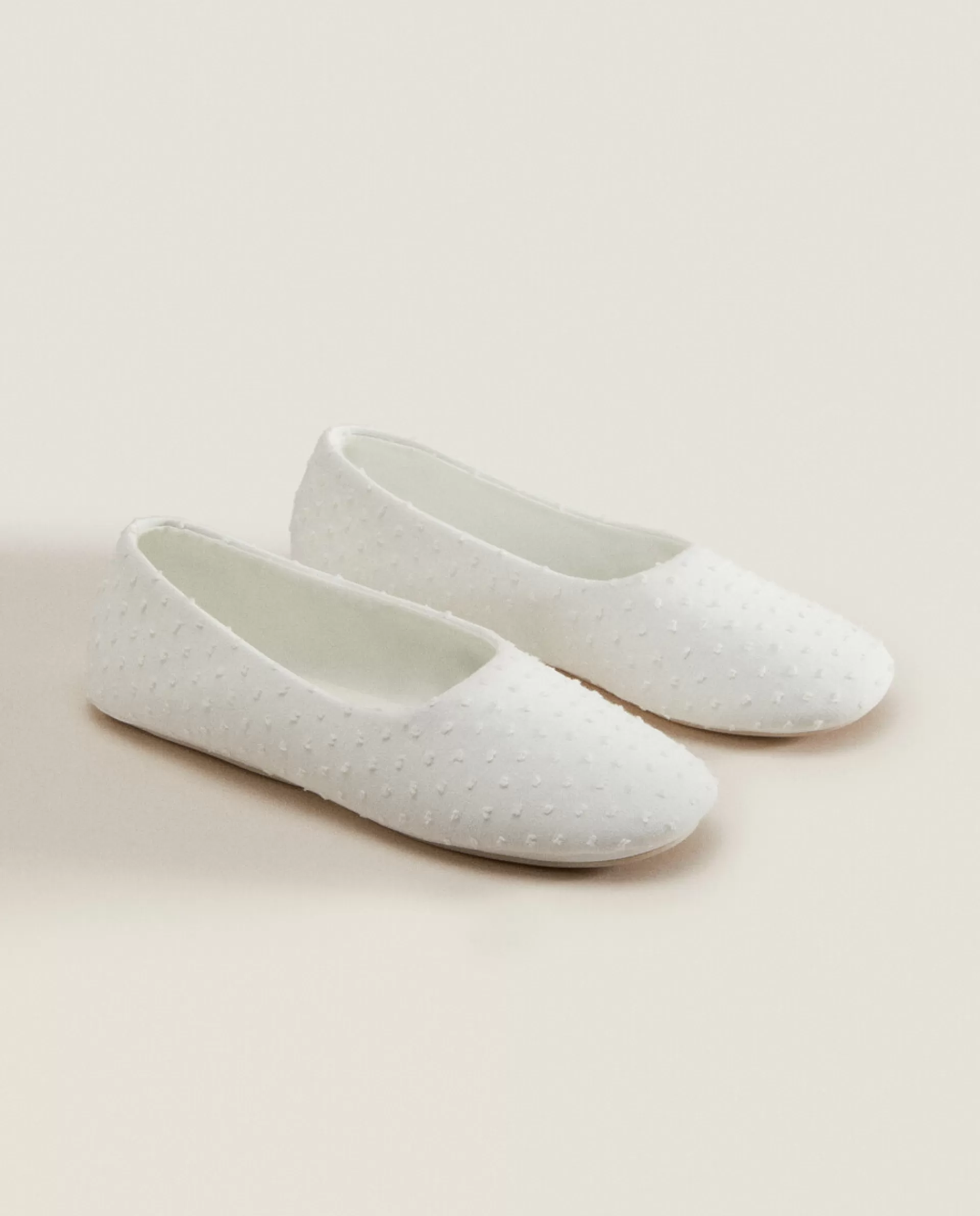 ZARA Home Cotton Ballerina Slippers White Best
