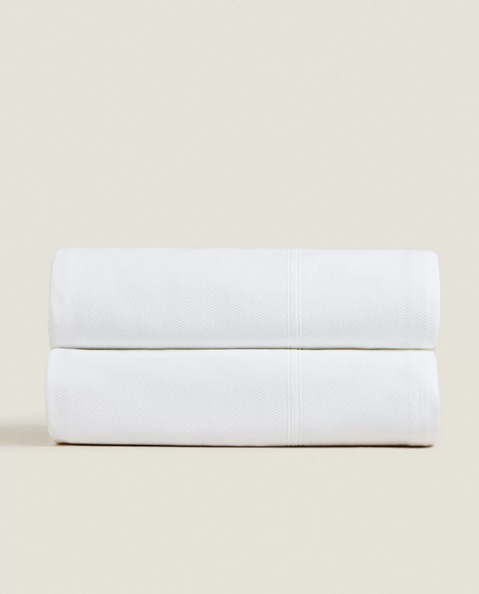 ZARA Home Cotton Bedspread With Border White Clearance