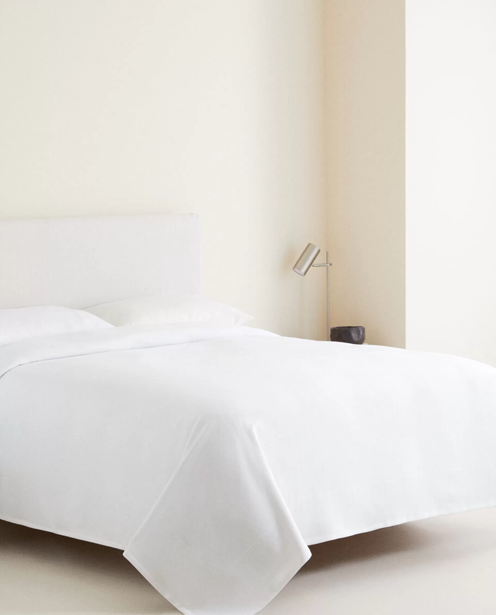 ZARA Home Cotton Bedspread With Border White Clearance