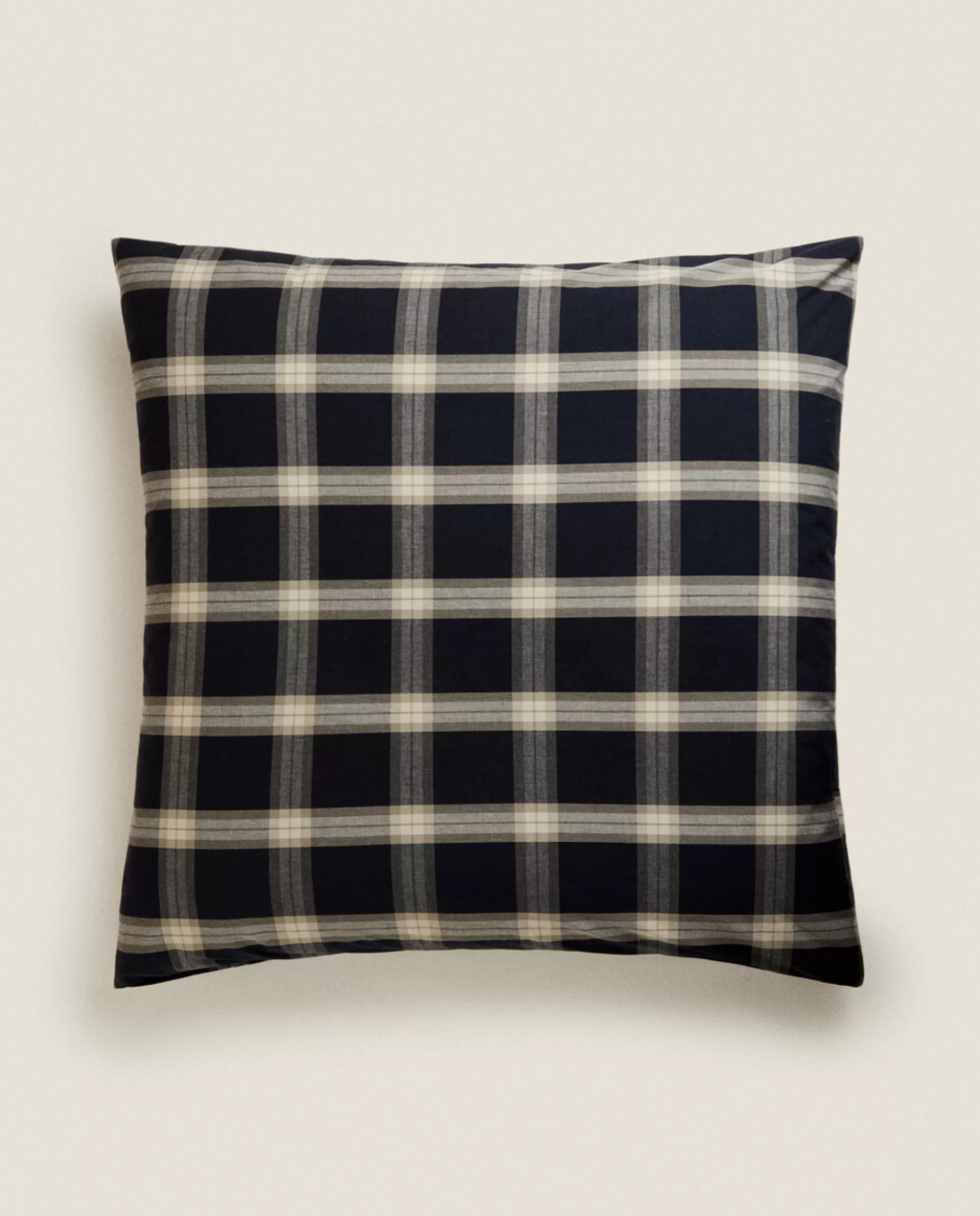 ZARA Home Cotton Check Pillowcase Black Best Sale