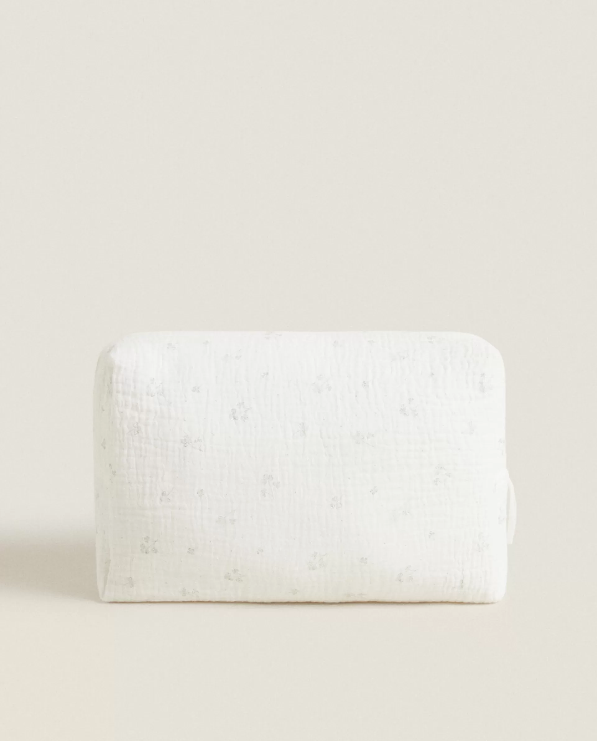 ZARA Home Cotton Chiffon Clover Cosmetic Bag Oyster White Discount