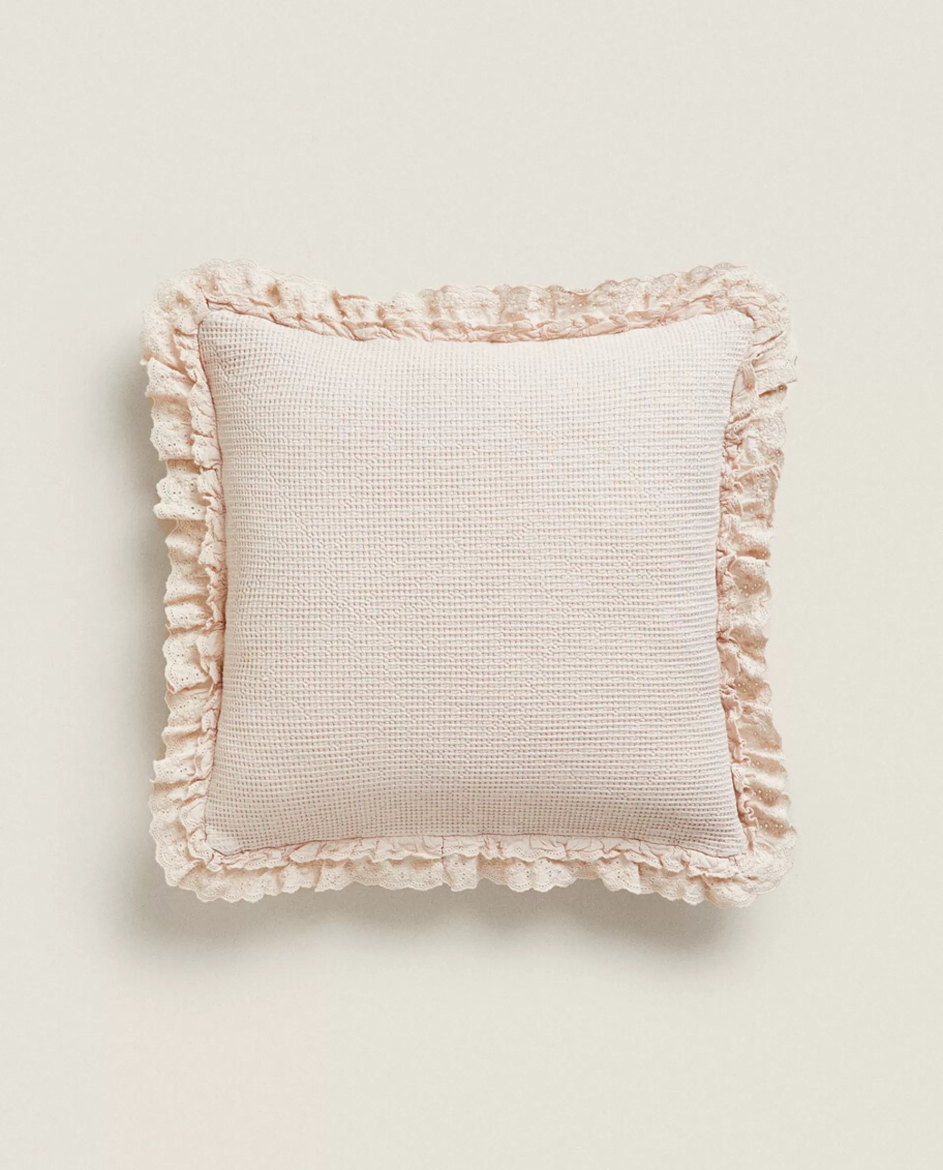 ZARA Home Cotton Jacquard Throw Pillow Cover Pink Cheap
