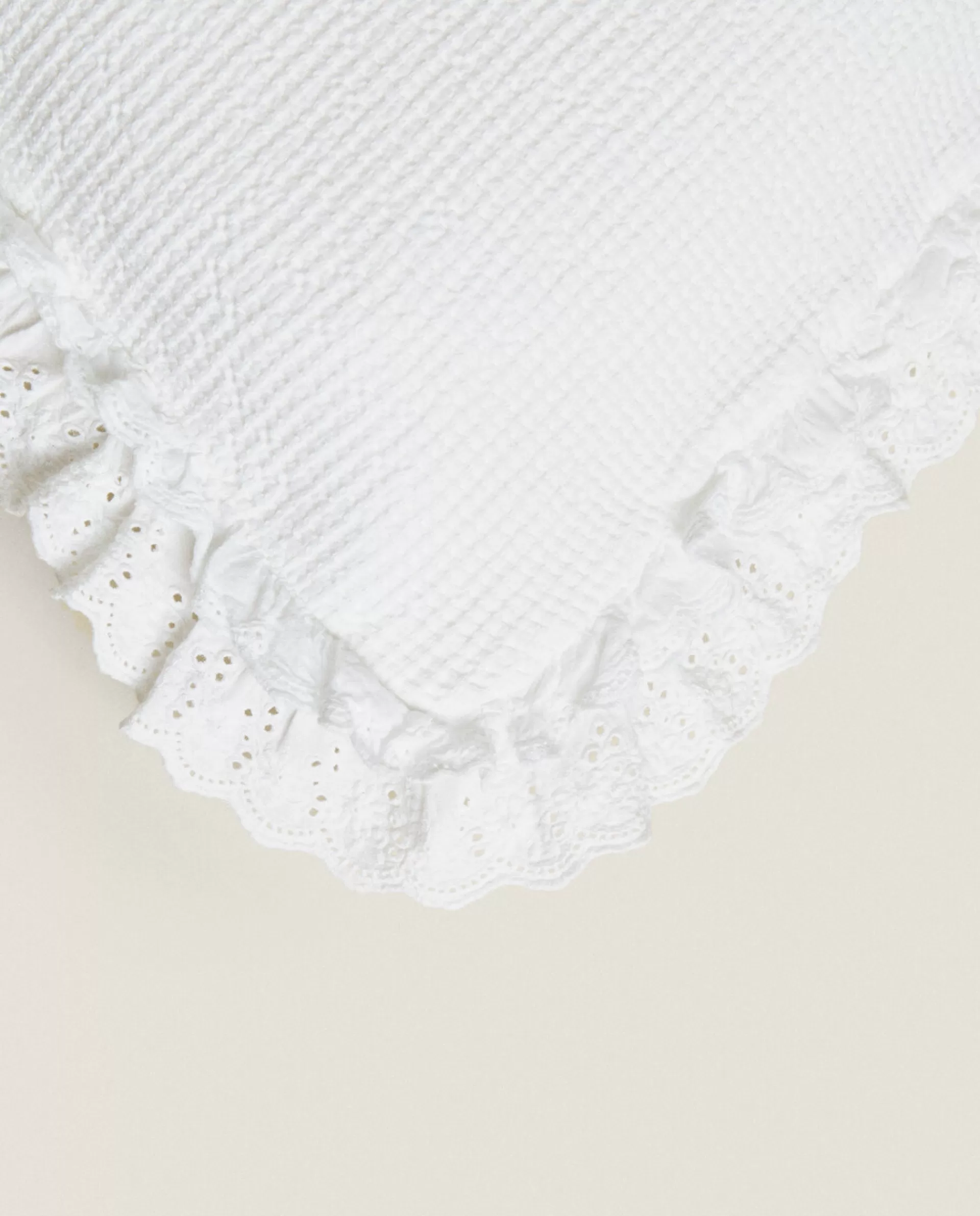 ZARA Home Cotton Jacquard Throw Pillow Cover Oyster White Discount