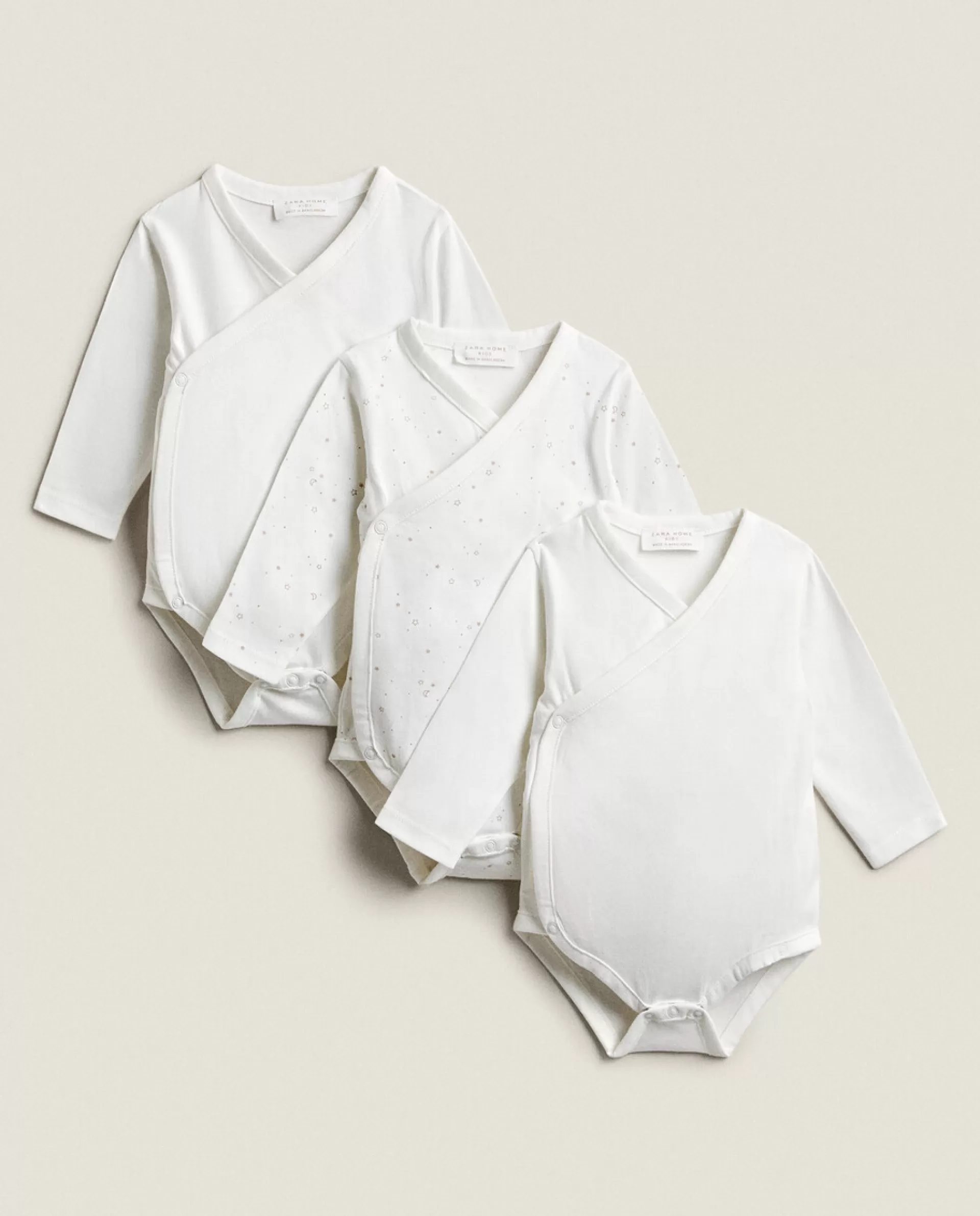 ZARA Home Cotton Jersey Bodysuits (Pack Of 3) Multicolored Best