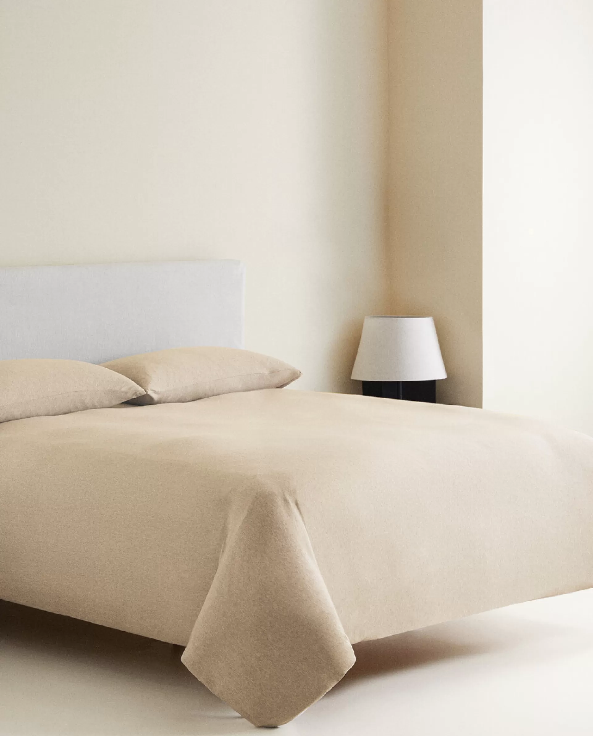 ZARA Home Cotton Jersey Duvet Cover Sand Outlet