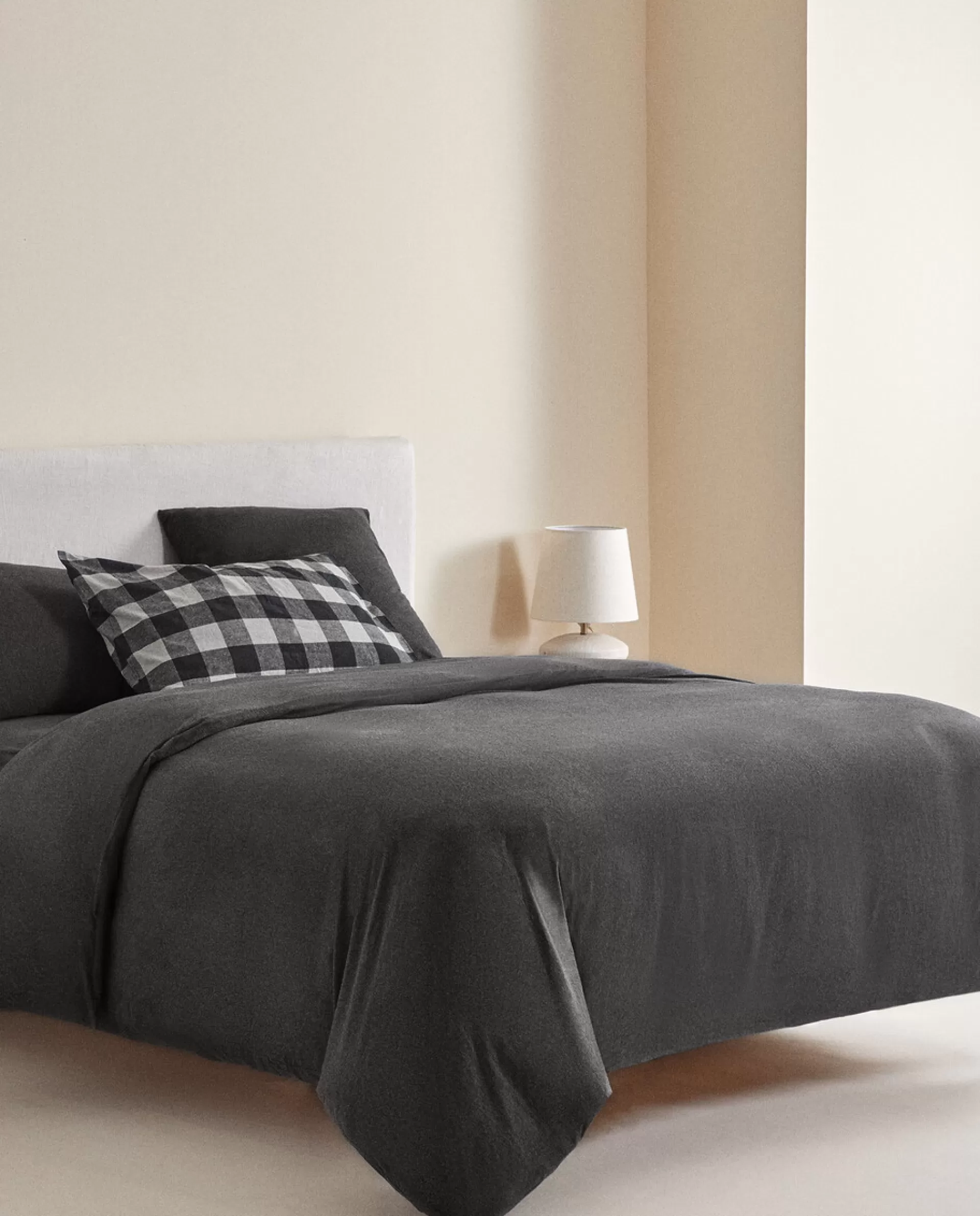 ZARA Home Cotton Jersey Duvet Cover Grey Cheap