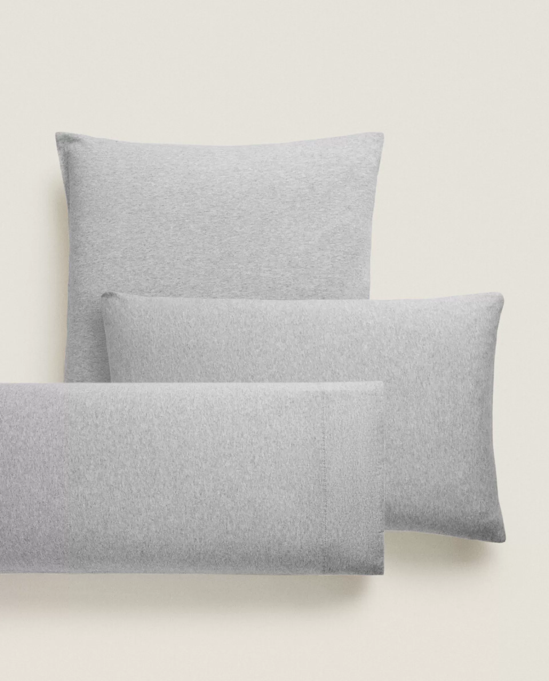 ZARA Home Cotton Jersey Pillowcase Middle Grey Cheap