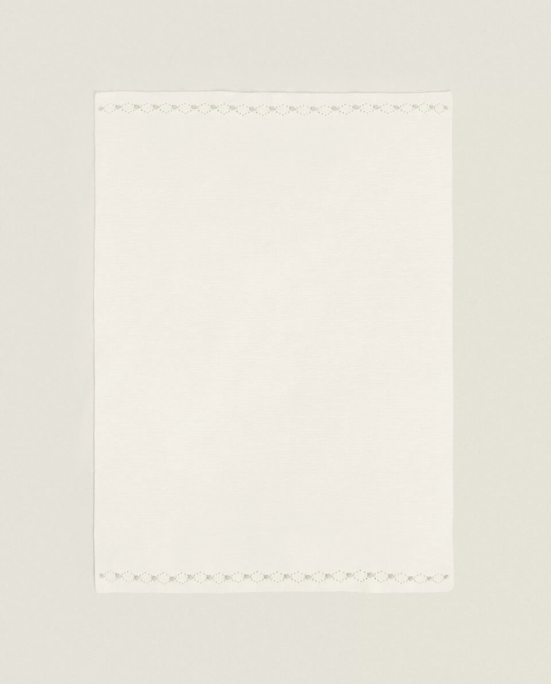 ZARA Home Cotton Knit Blanket Oyster White Store
