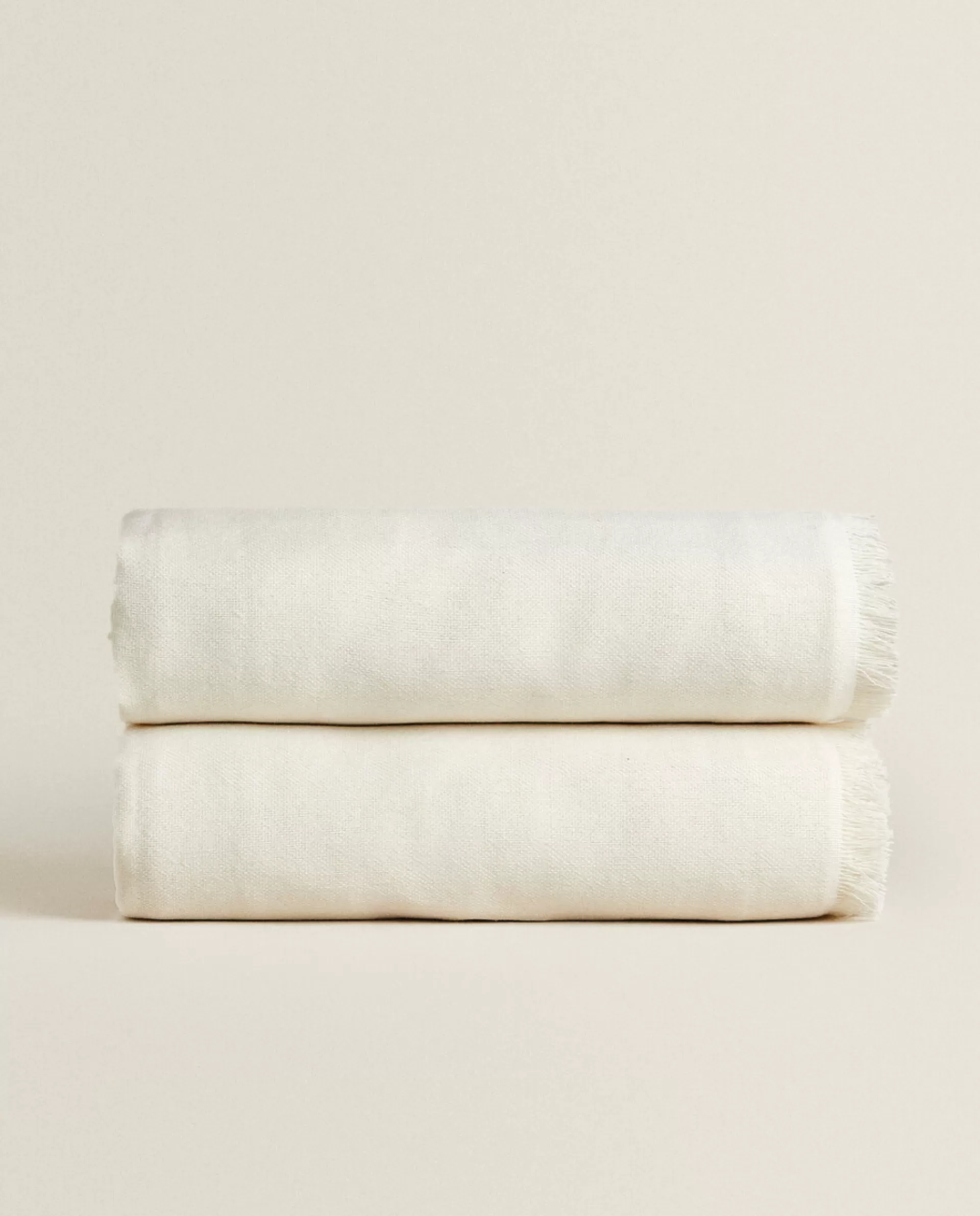 ZARA Home Cotton Multi-Purpose Blanket Oyster White Cheap