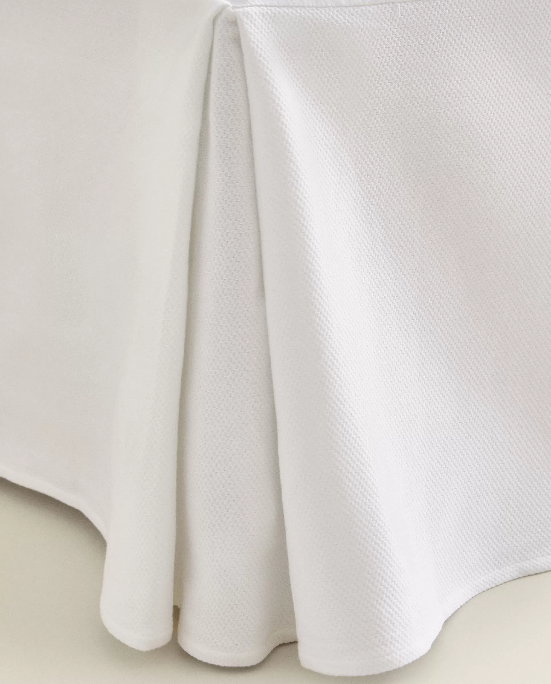 ZARA Home Cotton Pique Bedskirt White Discount