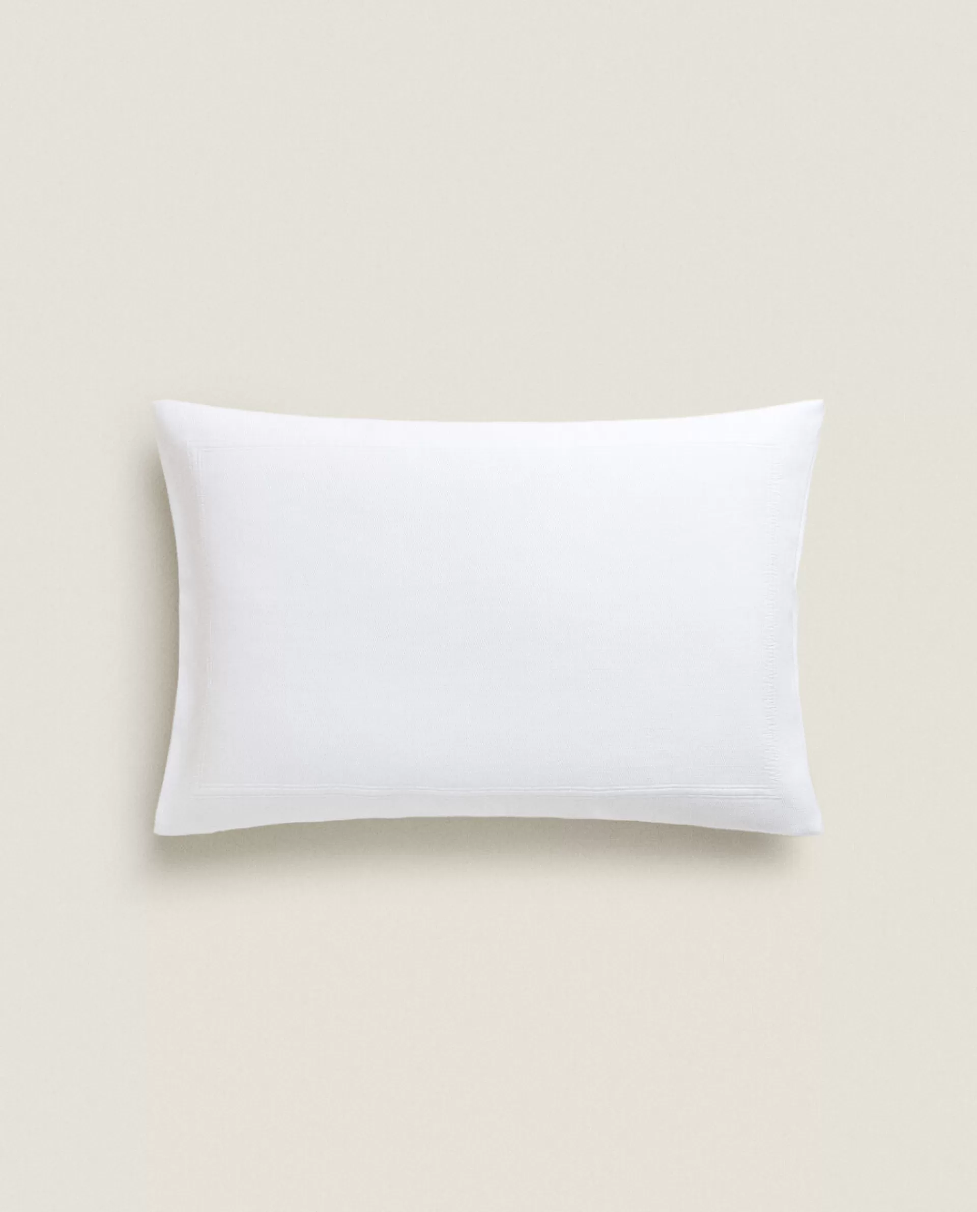ZARA Home Cotton Throw Pillow Cover With Border White Discount