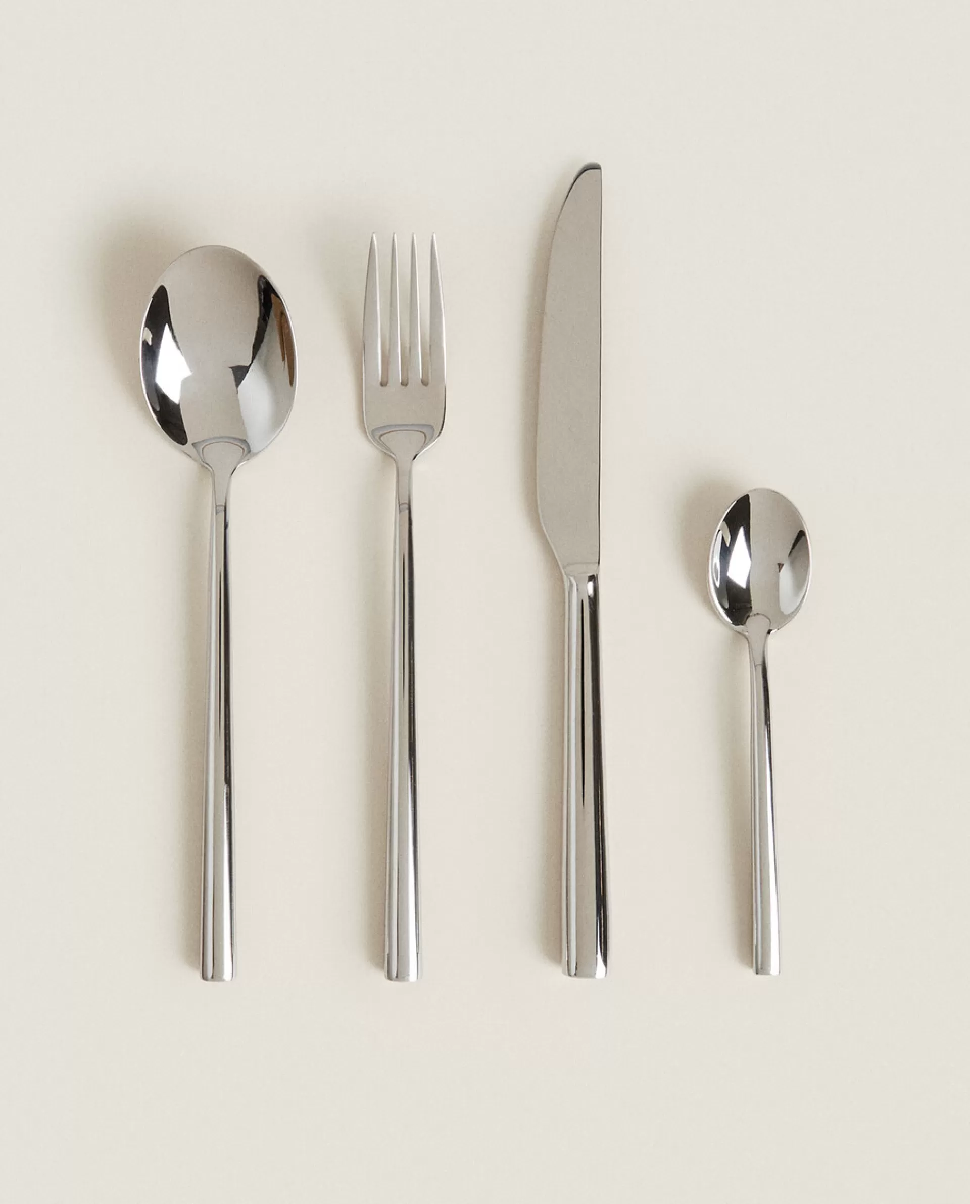 ZARA Home Cylindrical Flatware Set Steel Grey Best Sale