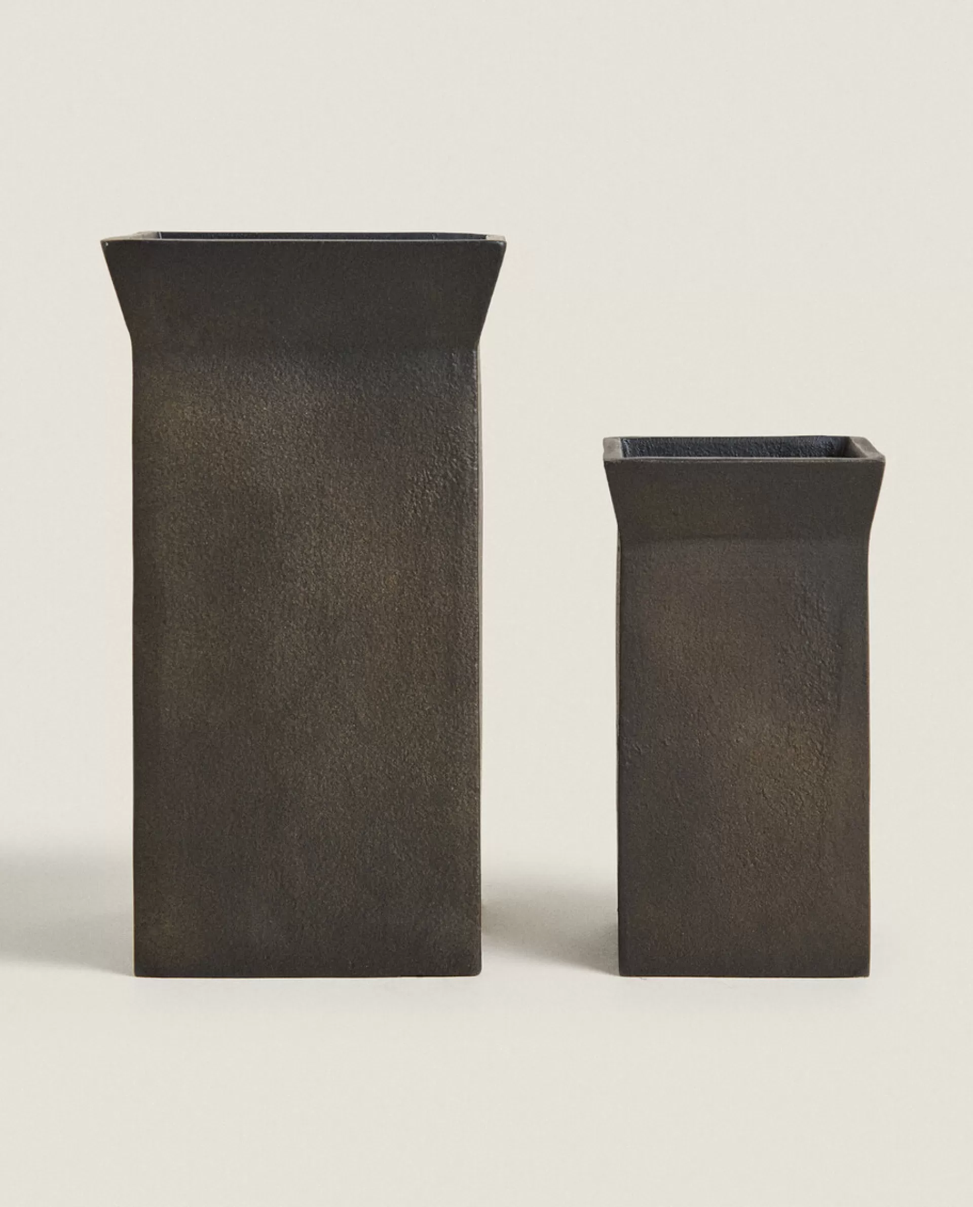ZARA Home Dark Metal Vase Brown Store