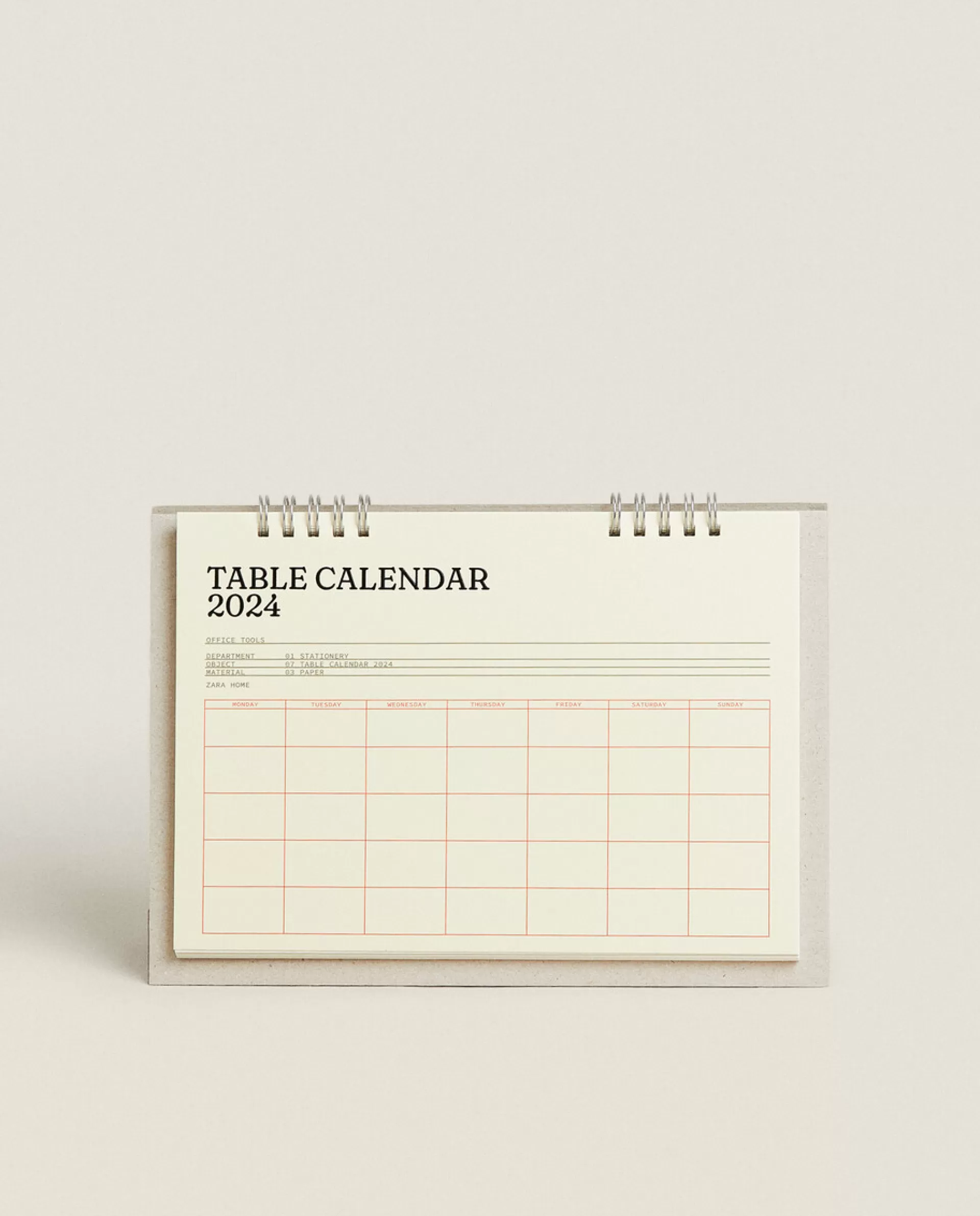 ZARA Home 2024 Desk Calendar Cream Sale