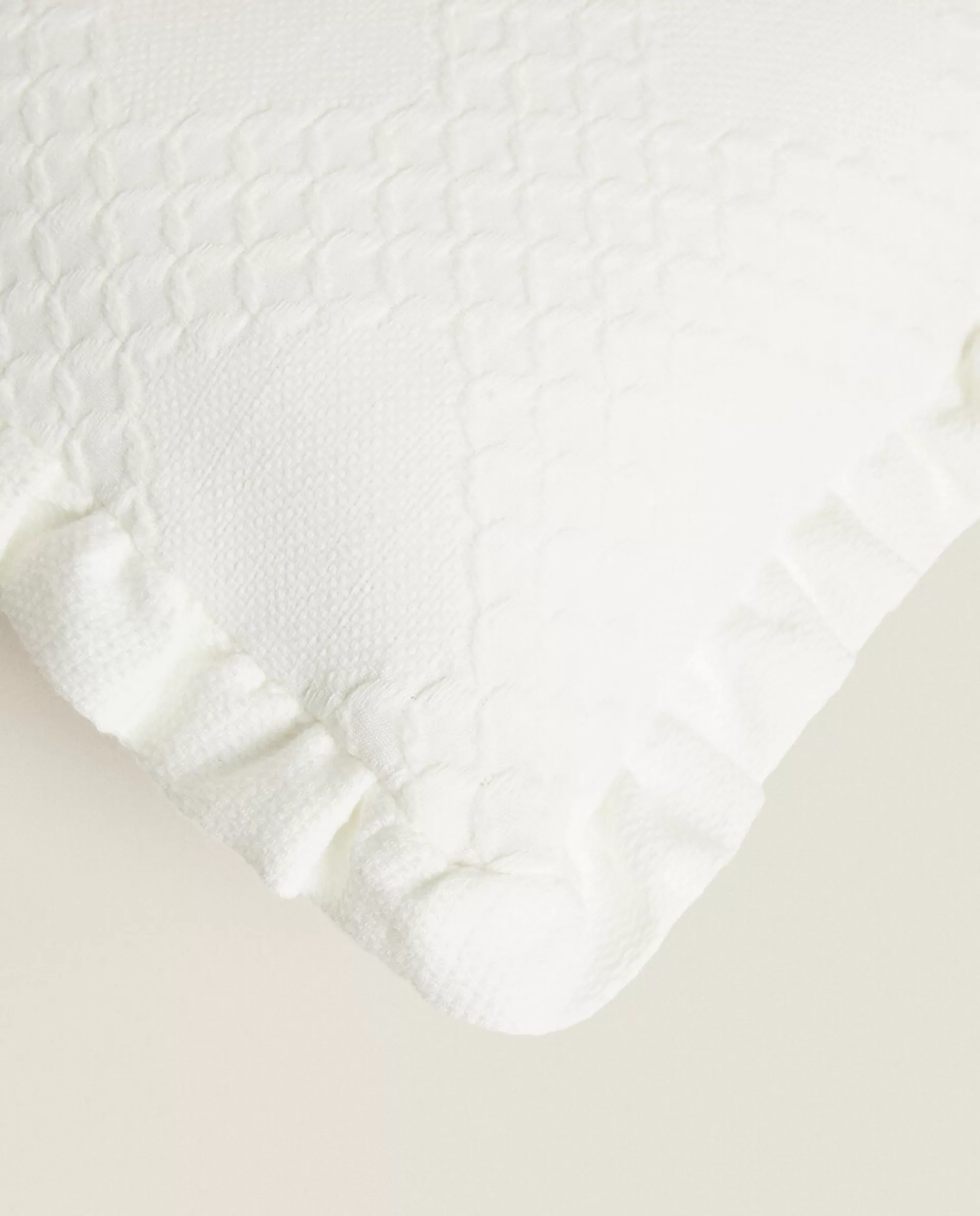 ZARA Home Diamond Throw Pillow Cover Oyster White Outlet