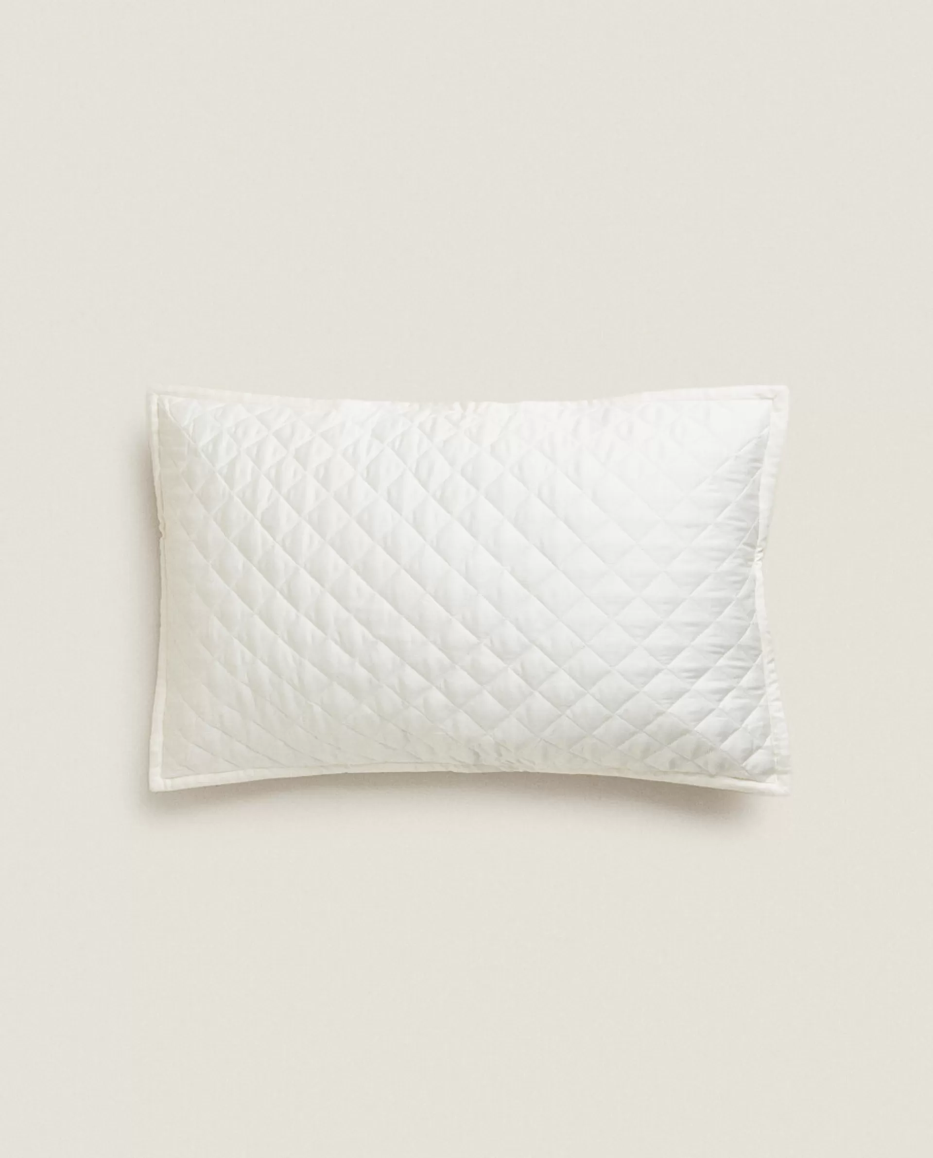 ZARA Home Diamond-Pattern Throw Pillow Cover Cream Hot