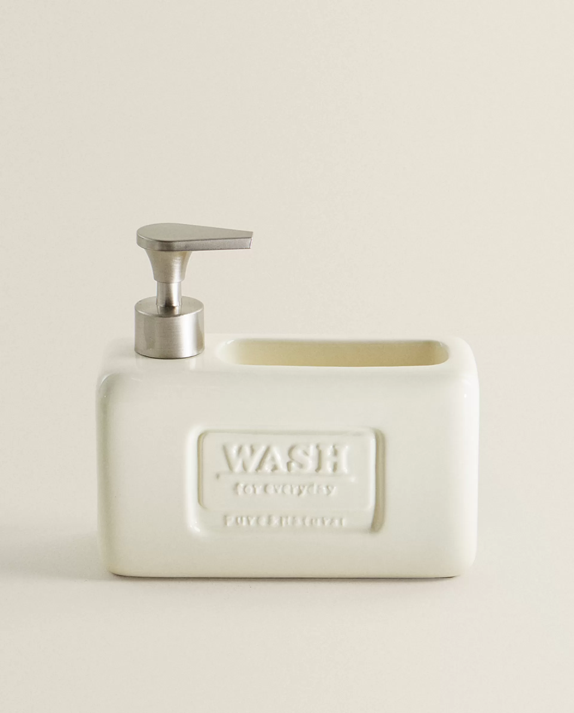 ZARA Home Dish Soap Dispenser With Storage Cream Cheap
