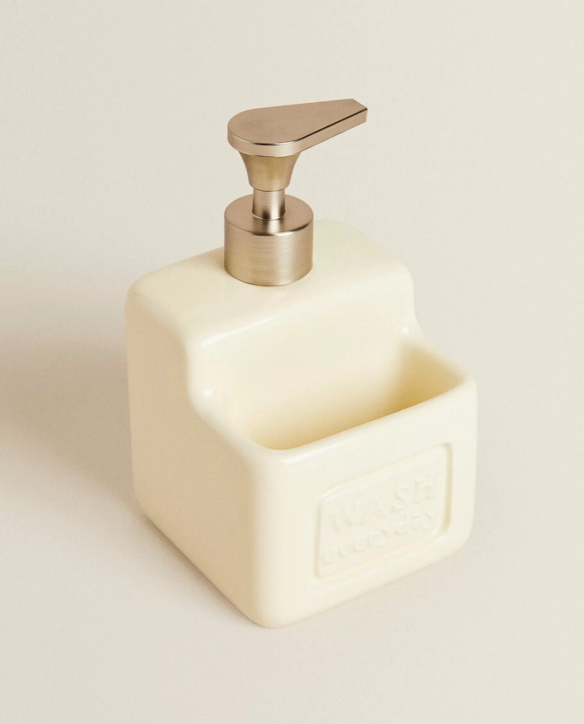 ZARA Home Dish Soap Dispenser With Storage Cream Shop