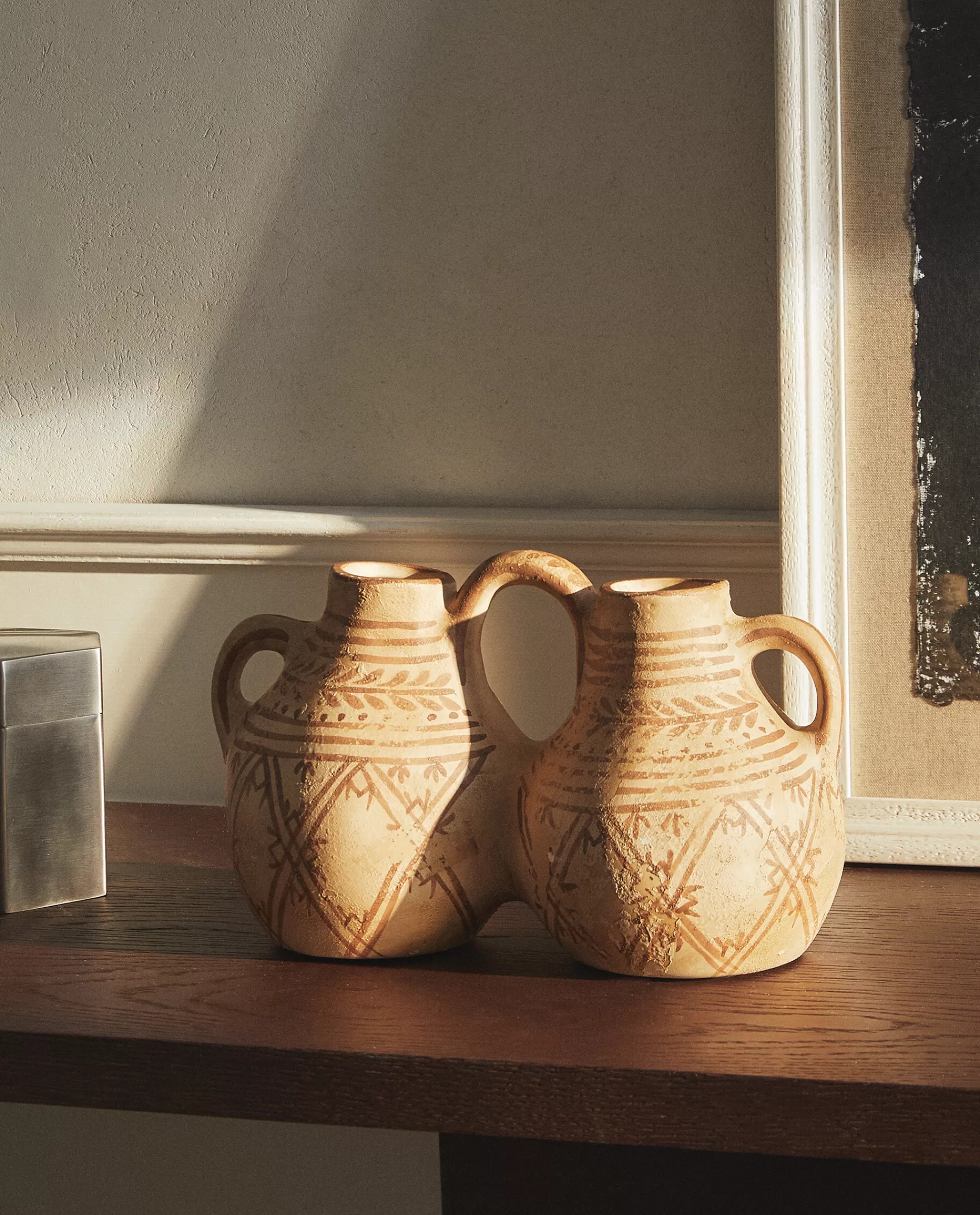 double_ceramic_vase_2-1.webp ZARA Home Double Ceramic Vase Brown Outlet