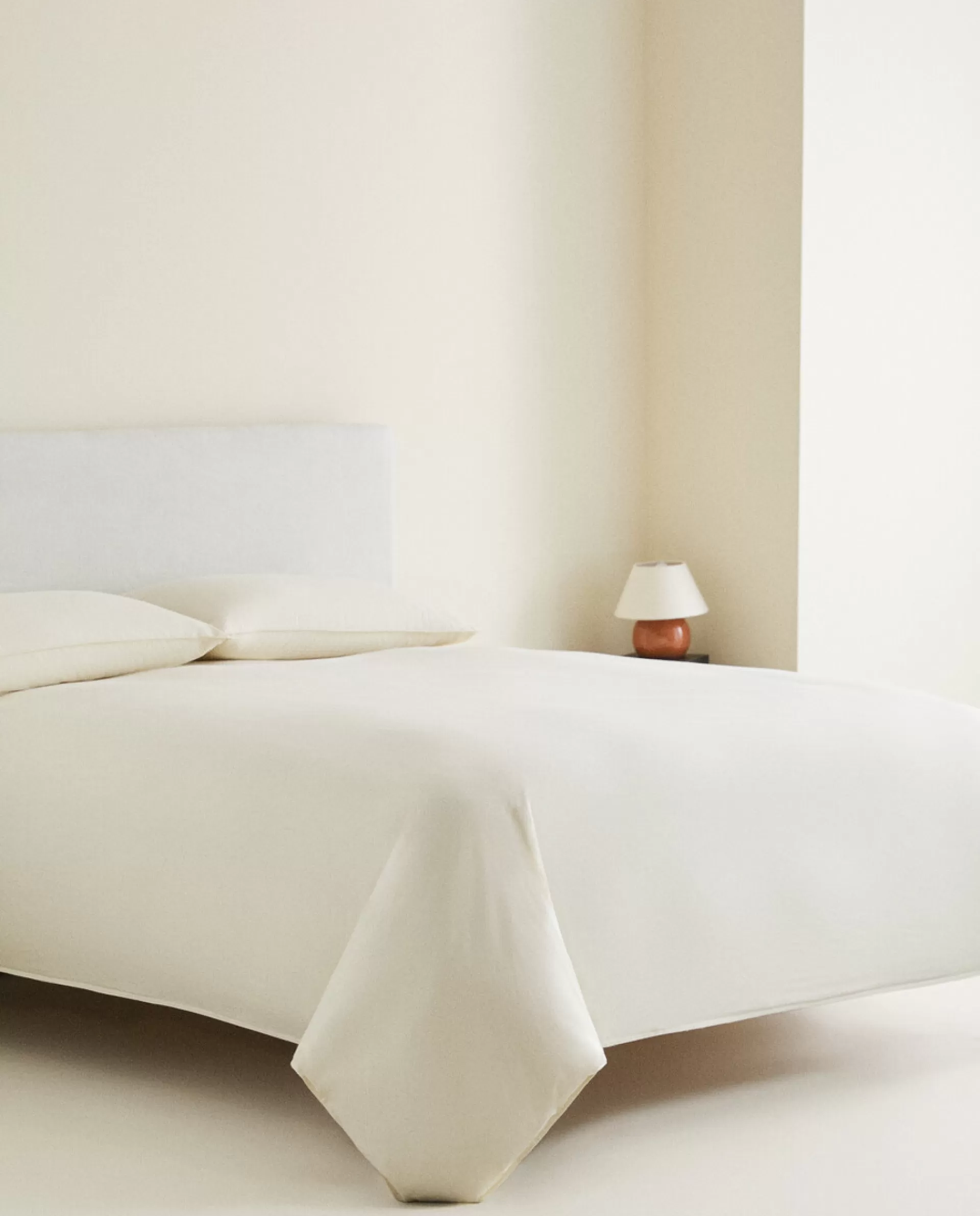 ZARA Home Double Topstitched Duvet Cover Butter Yellow Online