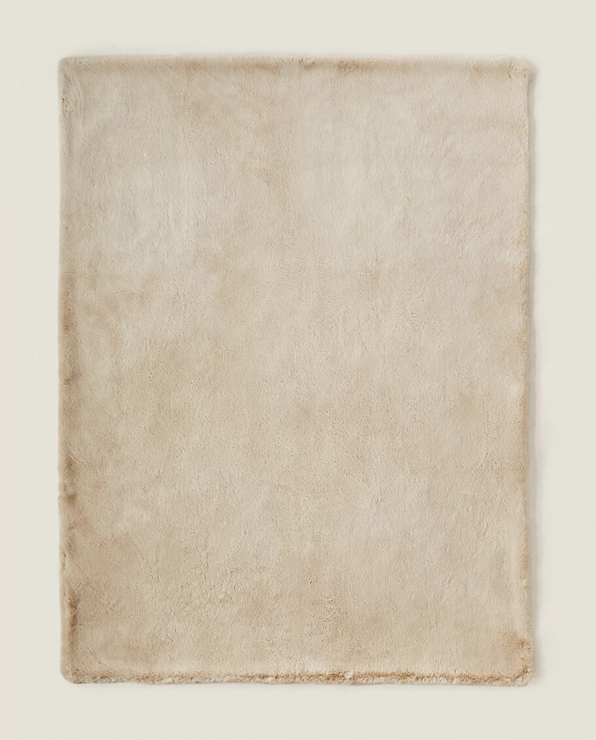 ZARA Home Double-Textured Faux Fur Blanket Beige Discount