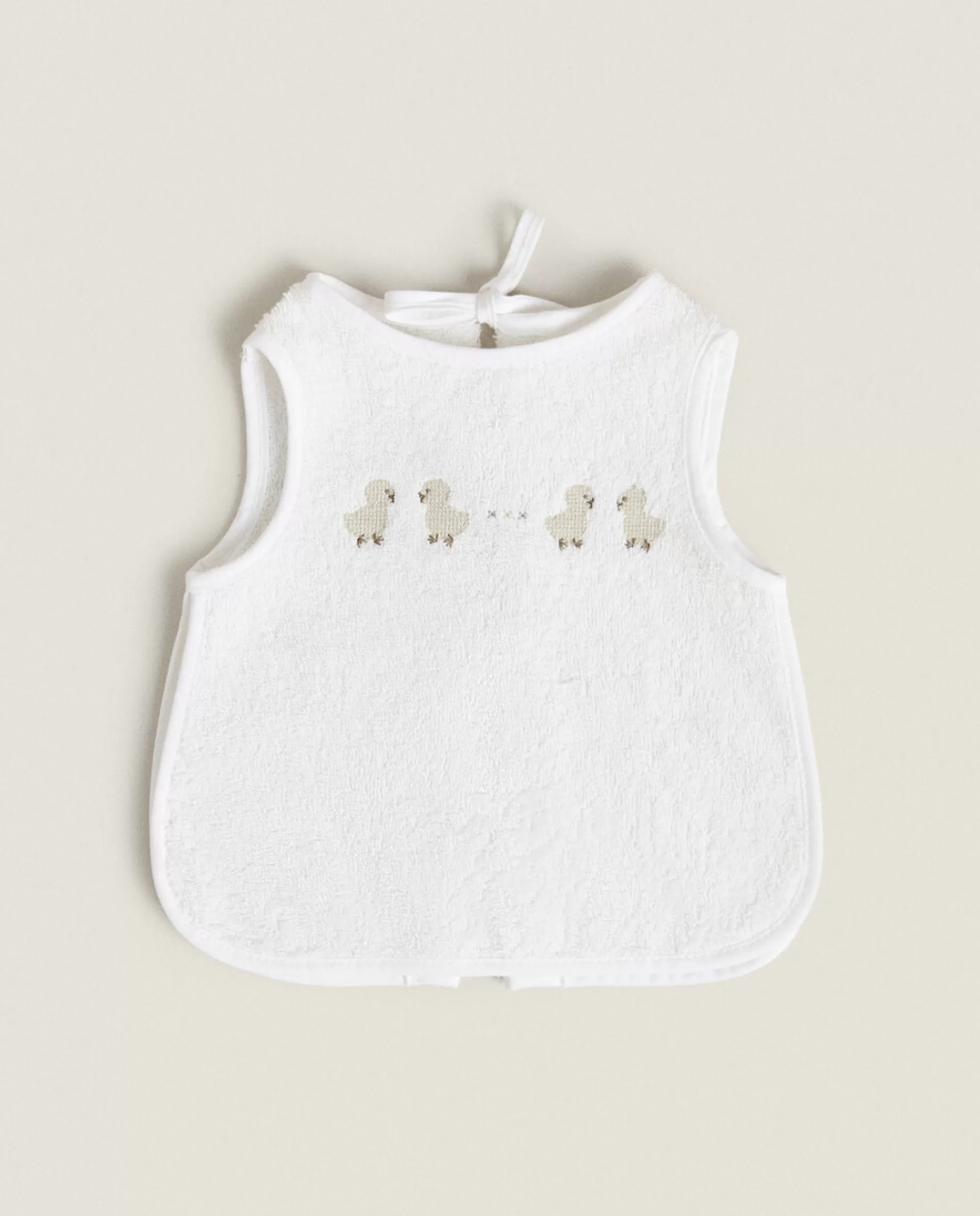 ZARA Home Duck Cross-Stitch Bib Oyster White Online