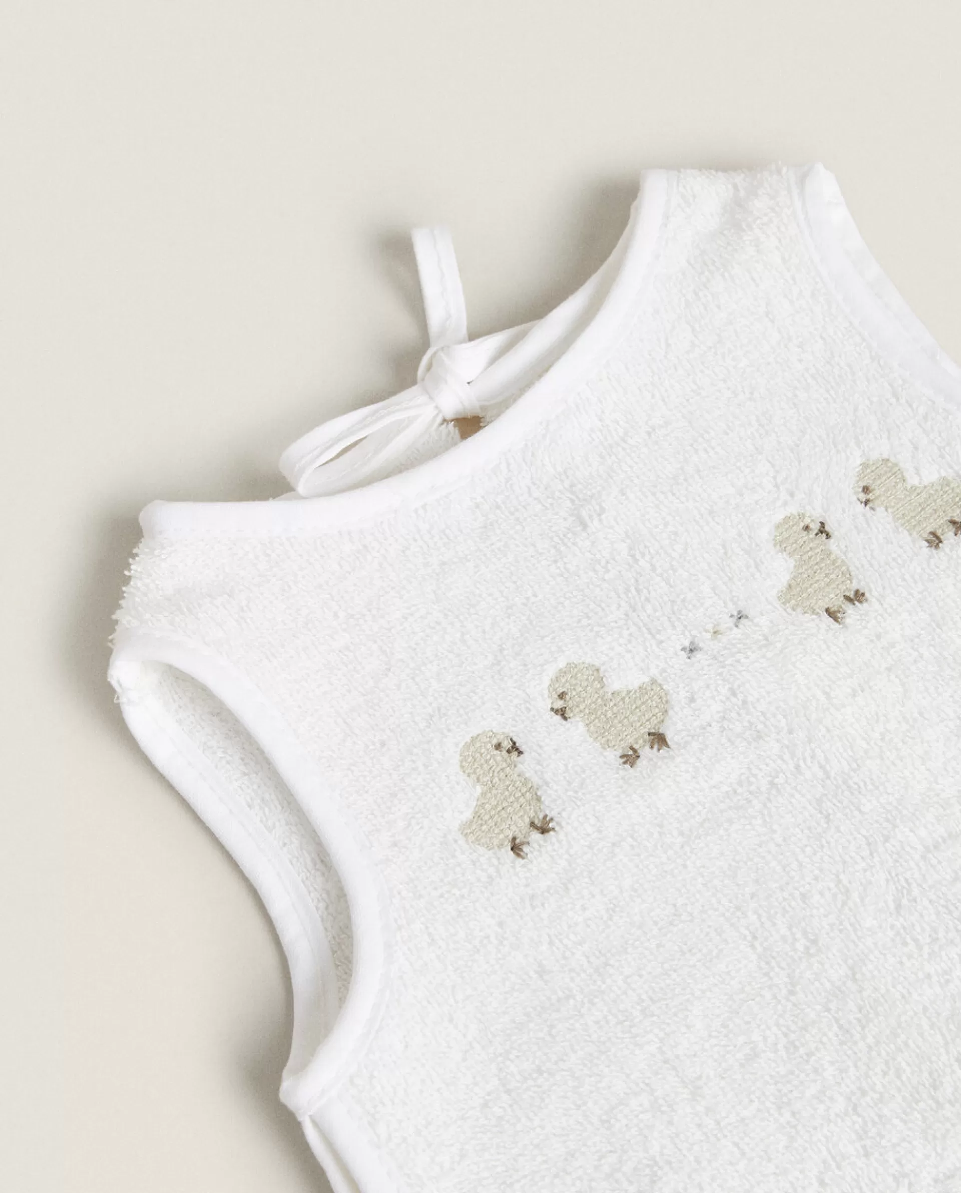 ZARA Home Duck Cross-Stitch Bib Oyster White Online