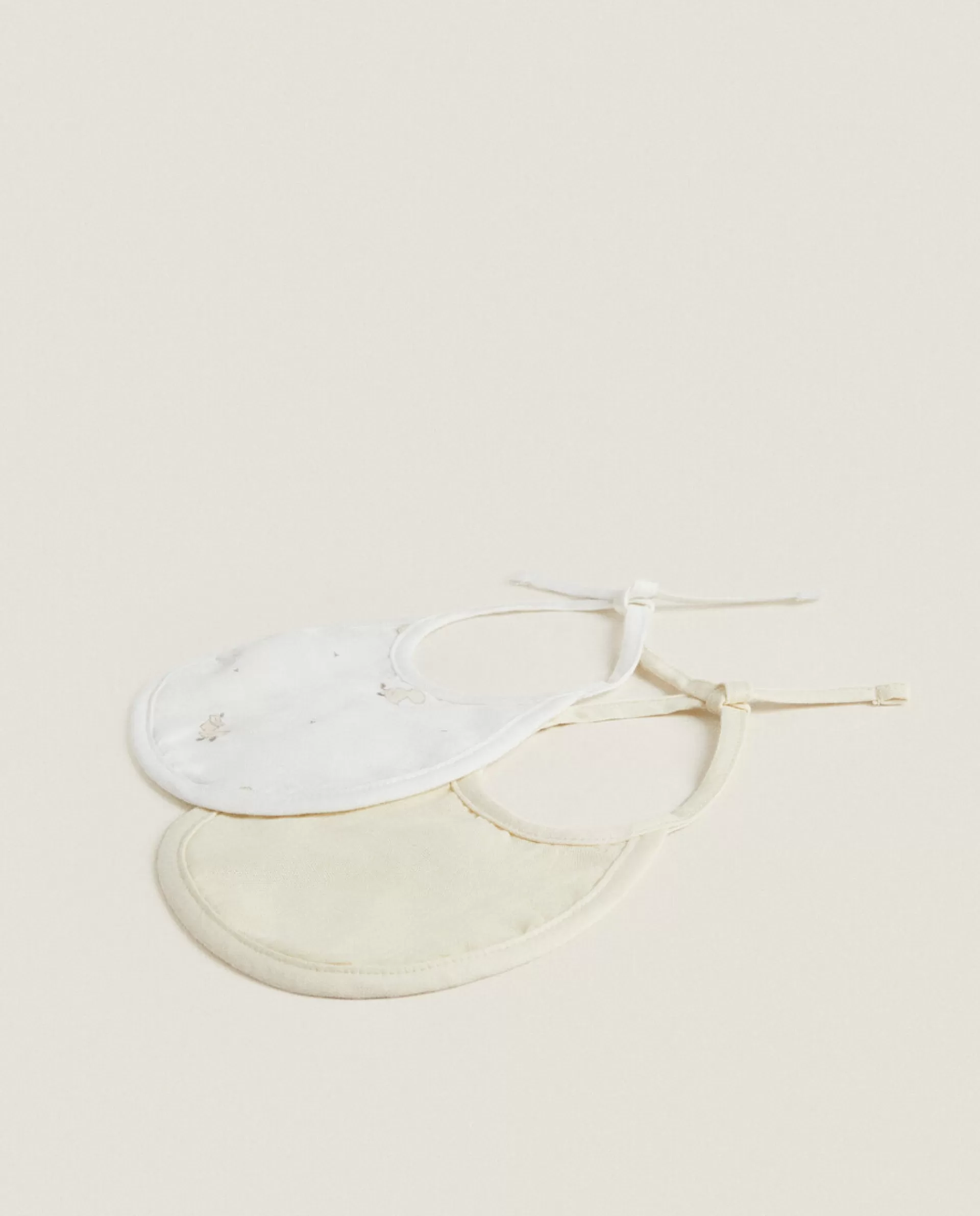 ZARA Home Duck Muslin Bibs (Set Of 2) Oyster White Sale